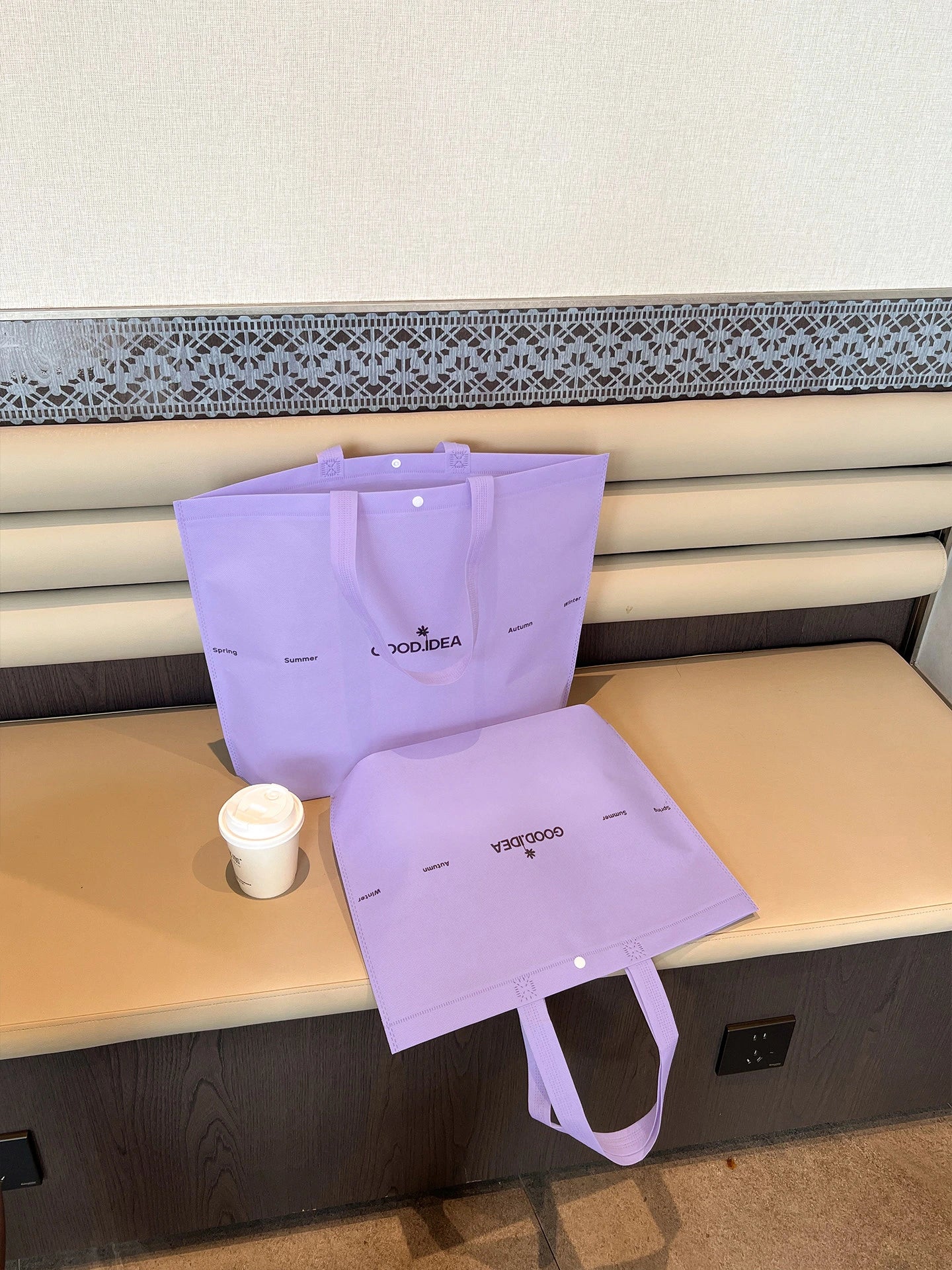 Purple Non-Woven Tote Bags — 15 Styles product view 2
