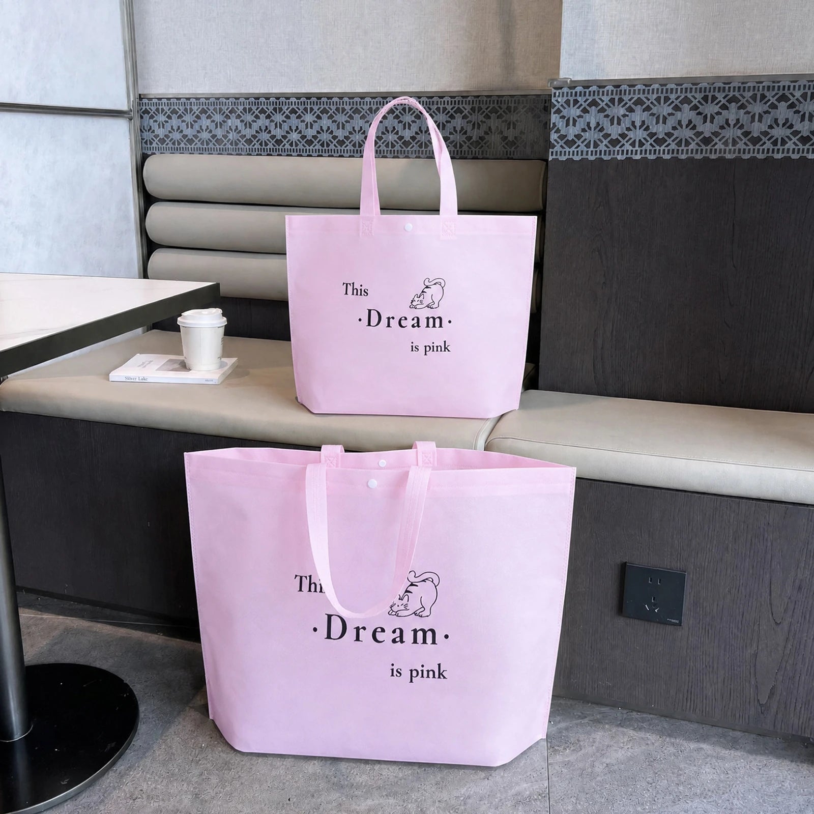 Purple Non-Woven Tote Bags — 15 Styles — — Sakura Pink