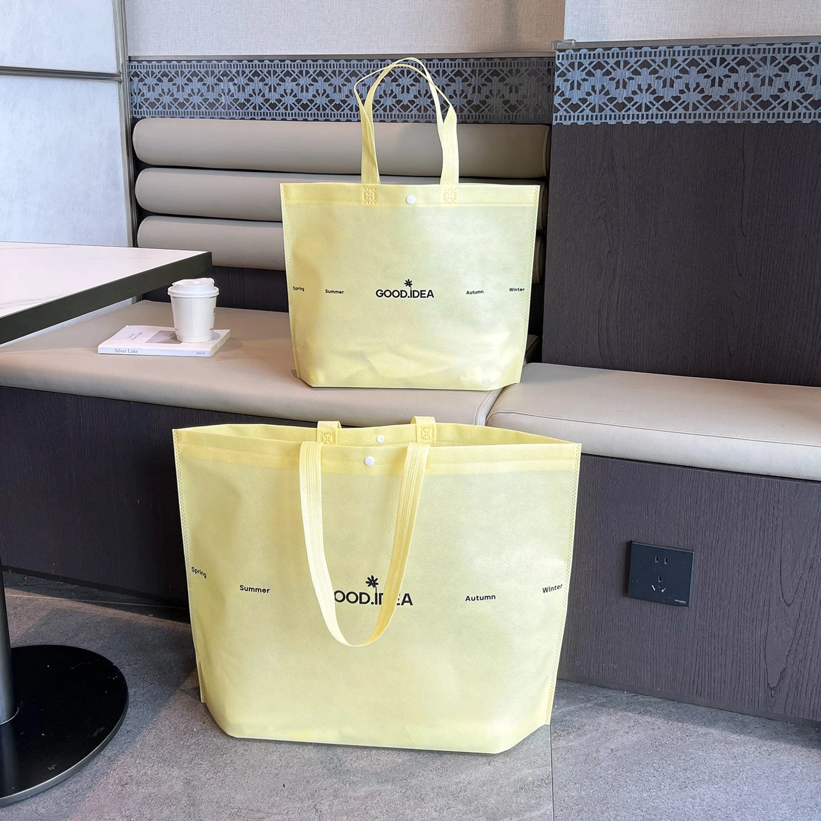 Purple Non-Woven Tote Bags — 15 Styles — — Yellow