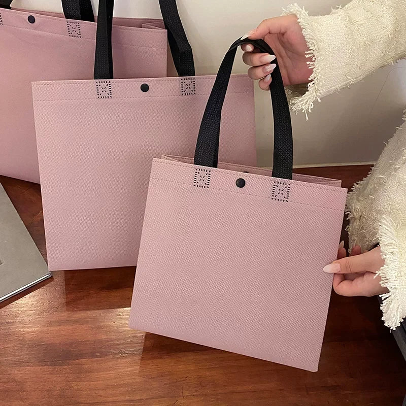 Purple shoulder-style non-woven tote bag variant