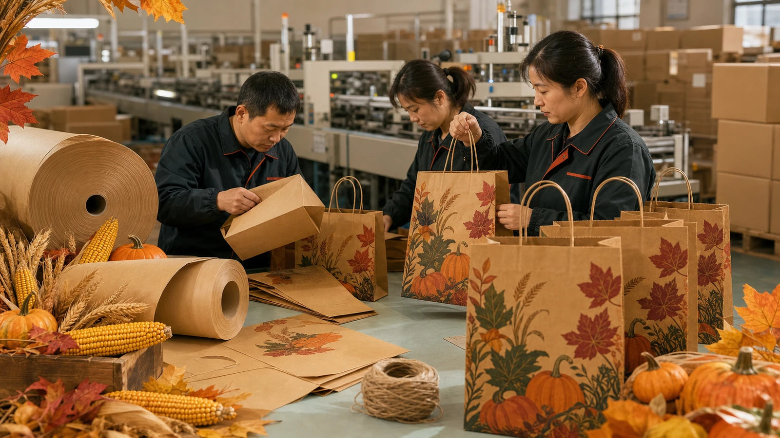 recyclable kraft paper thanksgiving bags