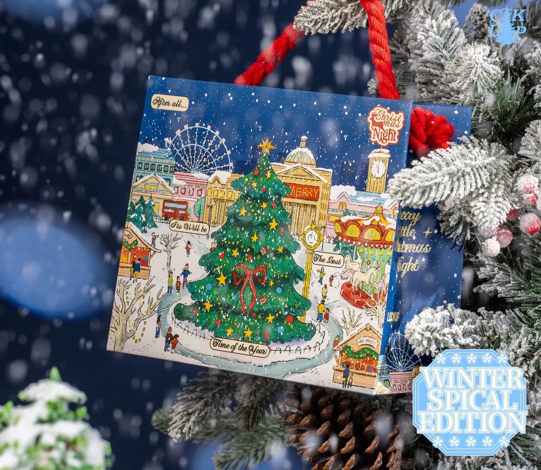 Red Rope-Handle Christmas Paper Gift Bags – ready-stock option