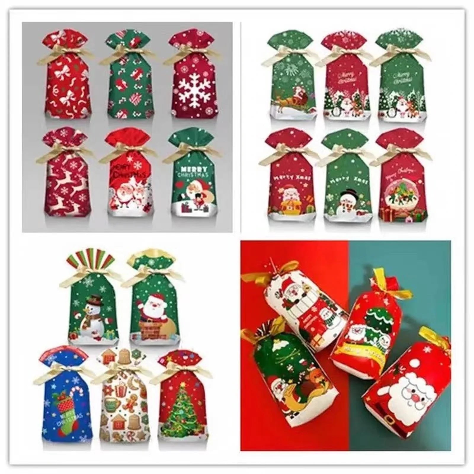 Ribbon Drawstring Christmas Gift Bags – selected style