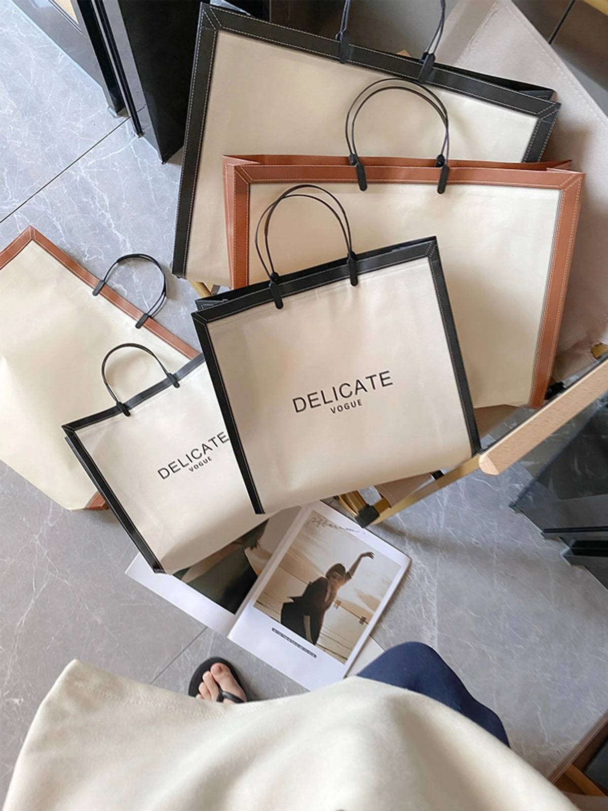 Ribbon Gift Non-Woven Tote Bags — 4 Styles product view 1