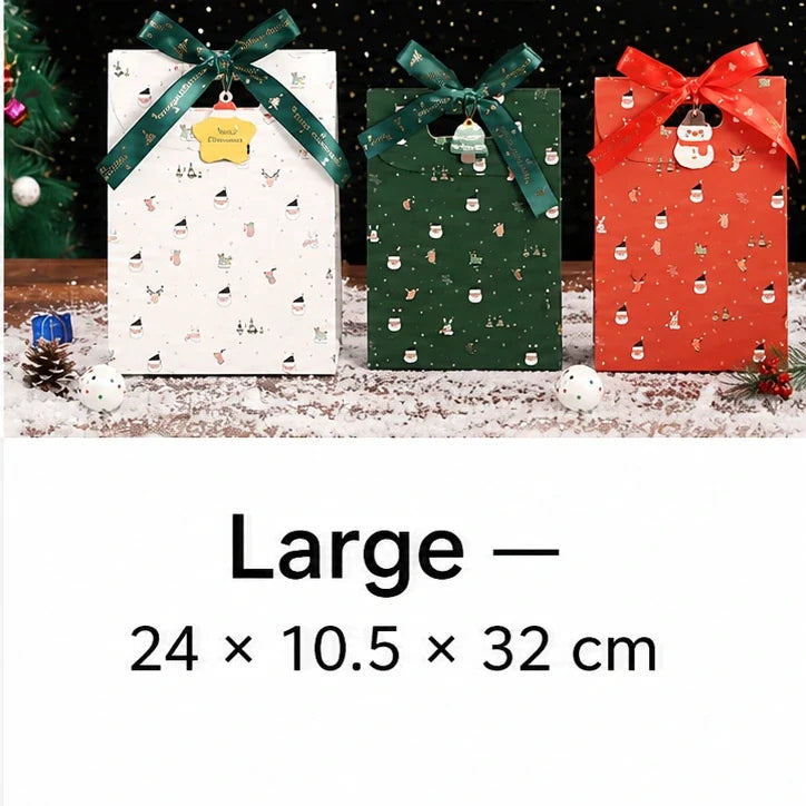 Mixed-color large Christmas paper gift bags