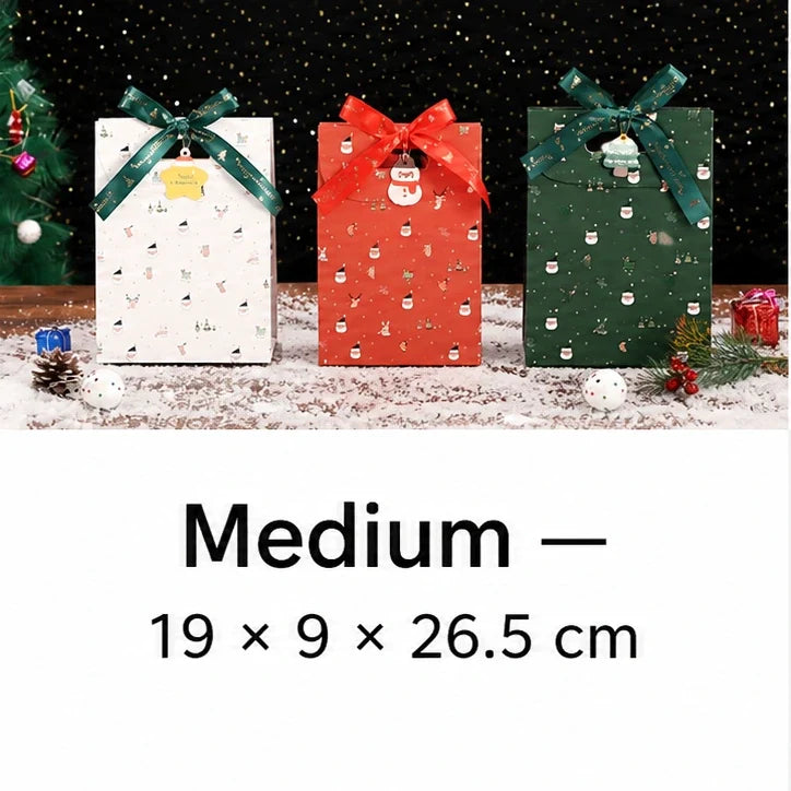 Mixed-color medium Christmas paper gift bags