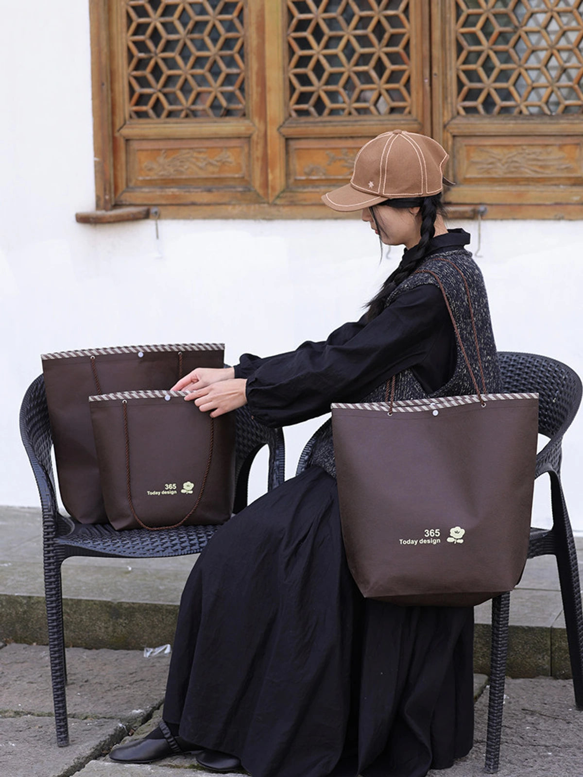 Rope-Handle Stitched Non-Woven Tote Bags — 7 Styles product view 1
