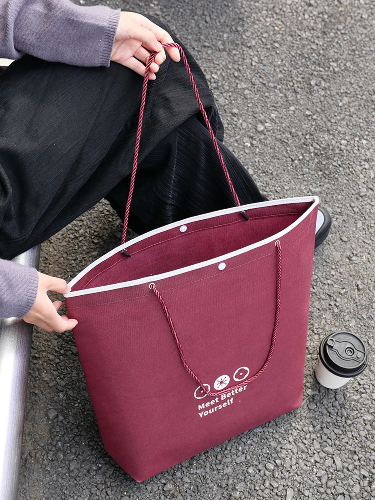 Rope-Handle Stitched Non-Woven Tote Bags — 7 Styles product view 4