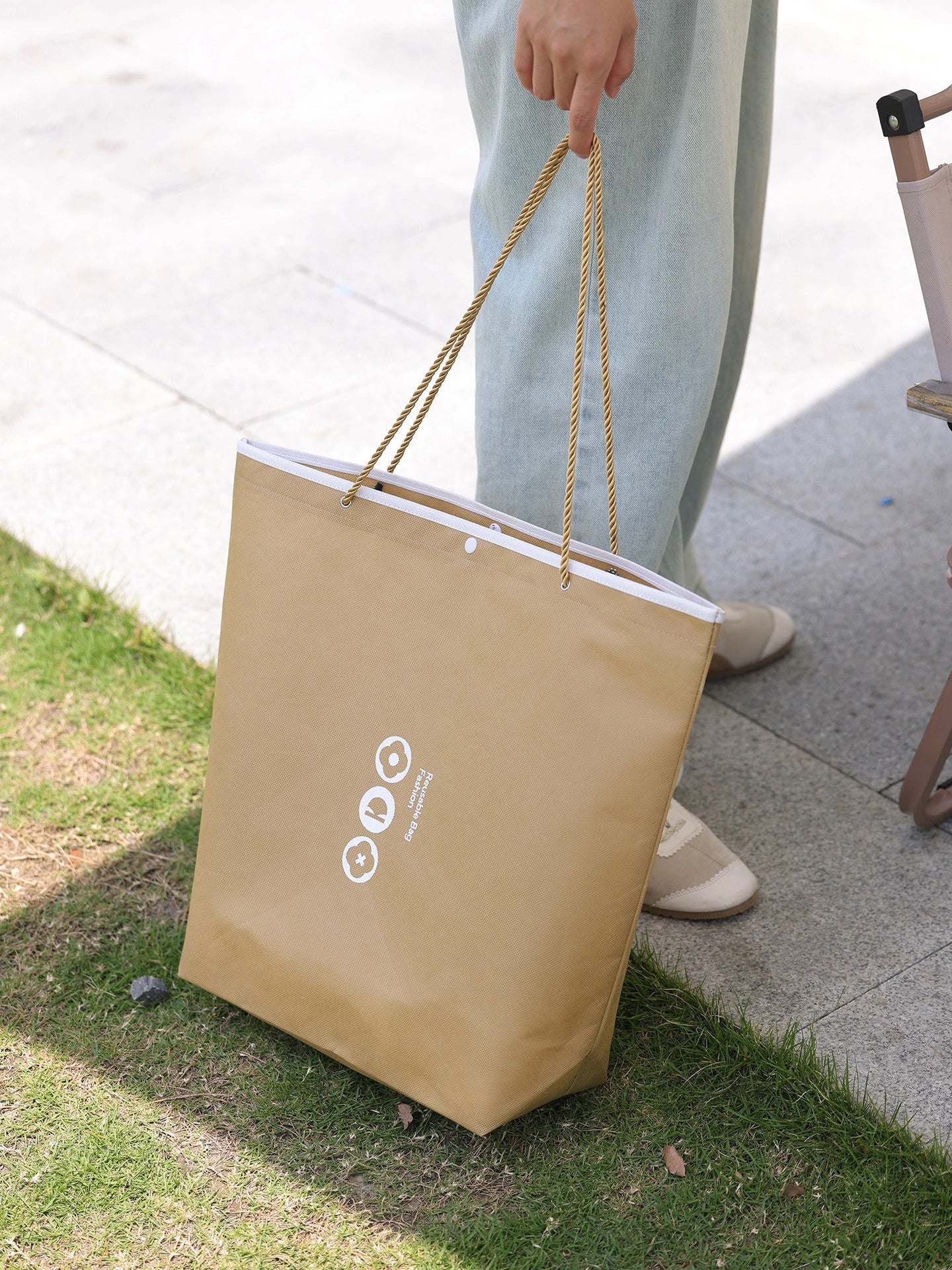 Rope-Handle Stitched Non-Woven Tote Bags — 8 Styles product view 2