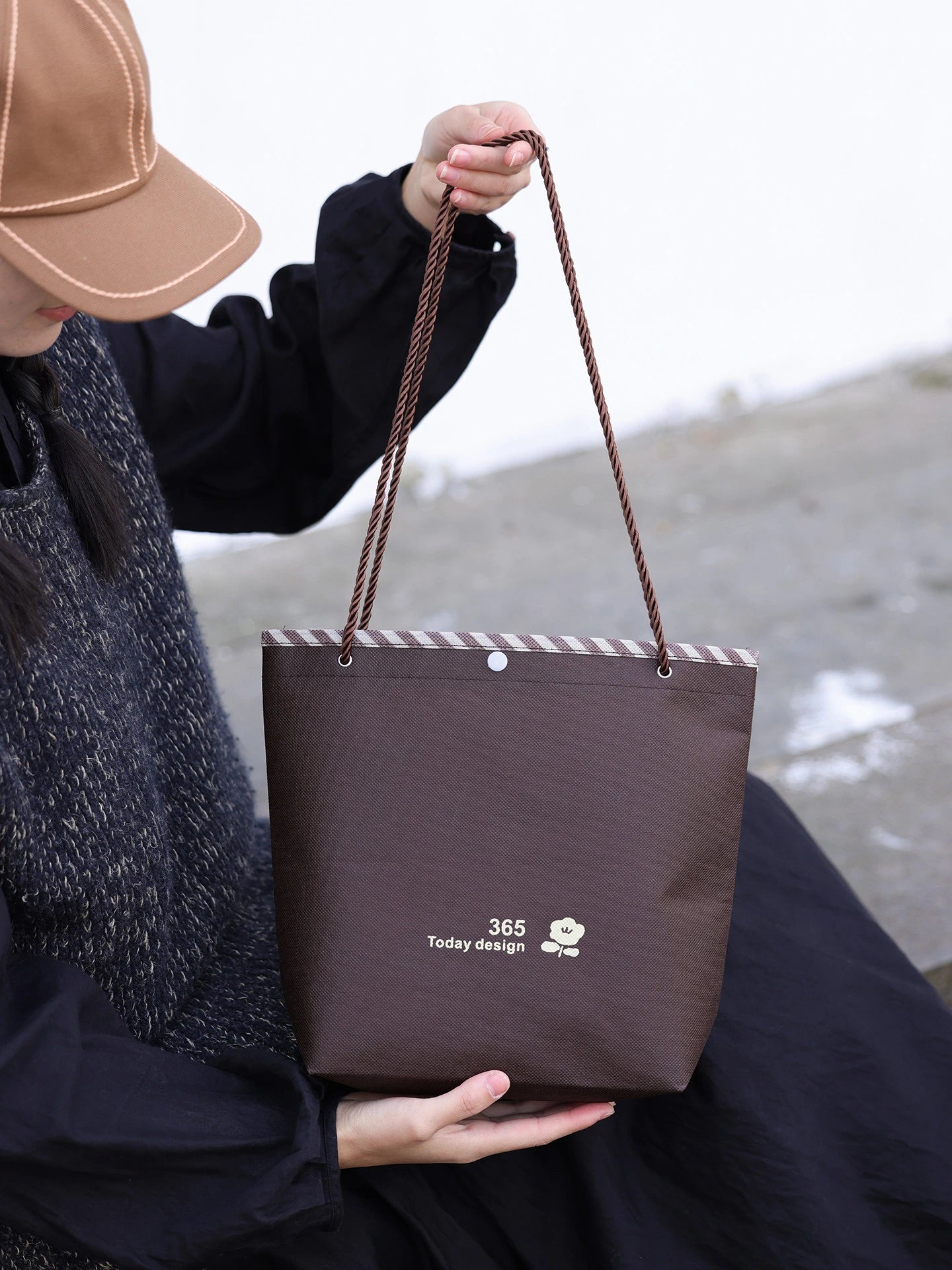 Rope-Handle Stitched Non-Woven Tote Bags — 8 Styles product view 3