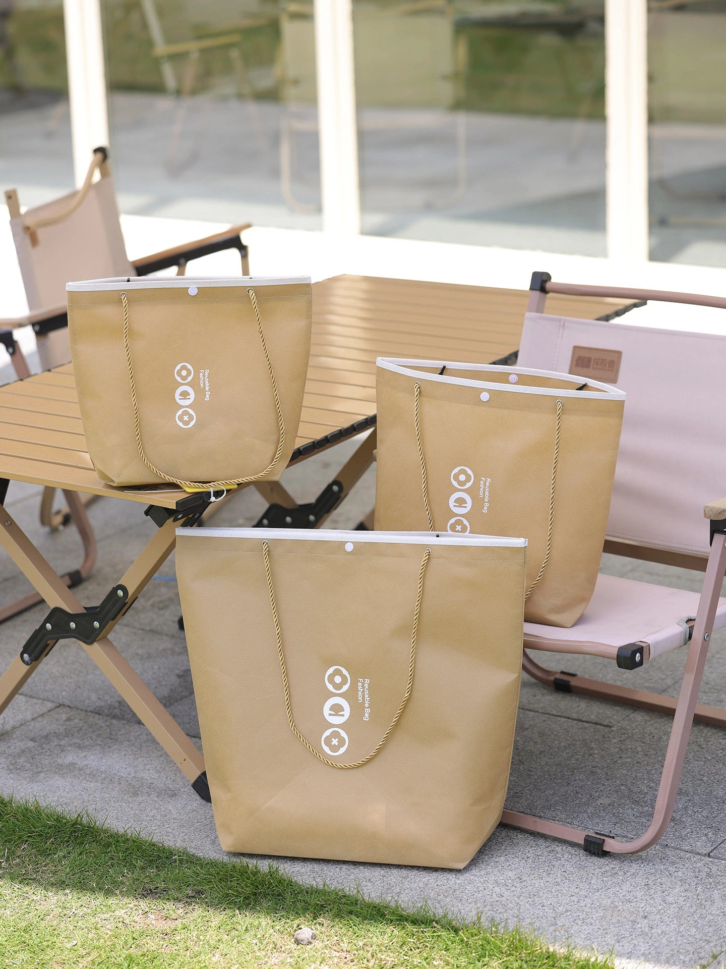 Rope-Handle Stitched Non-Woven Tote Bags — 8 Styles product view 5