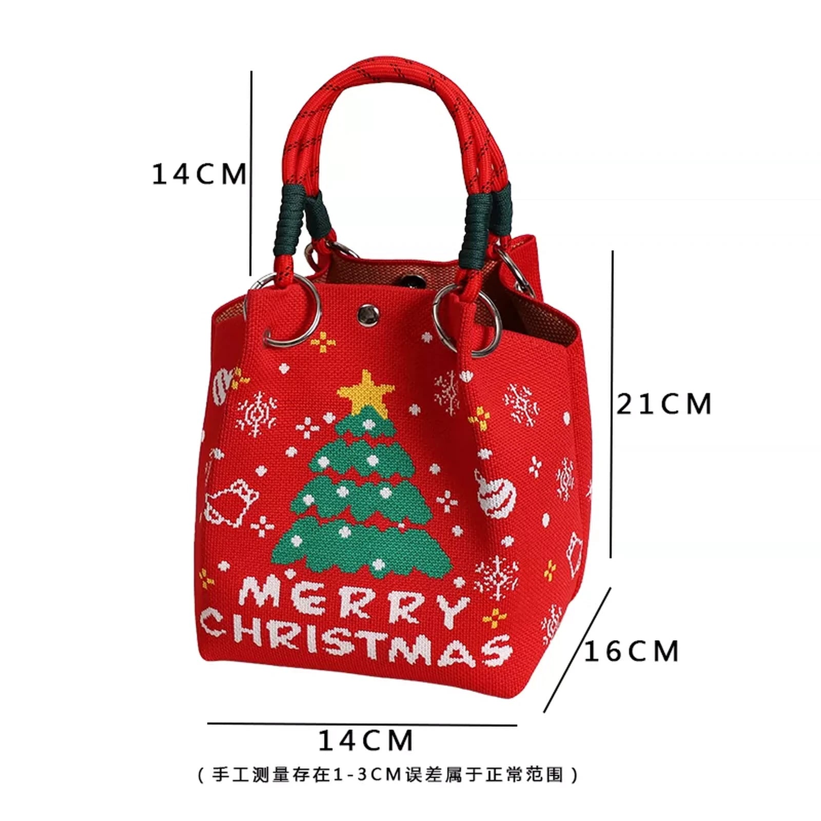 Round-Handle Christmas Fabric Gift Bags – product view