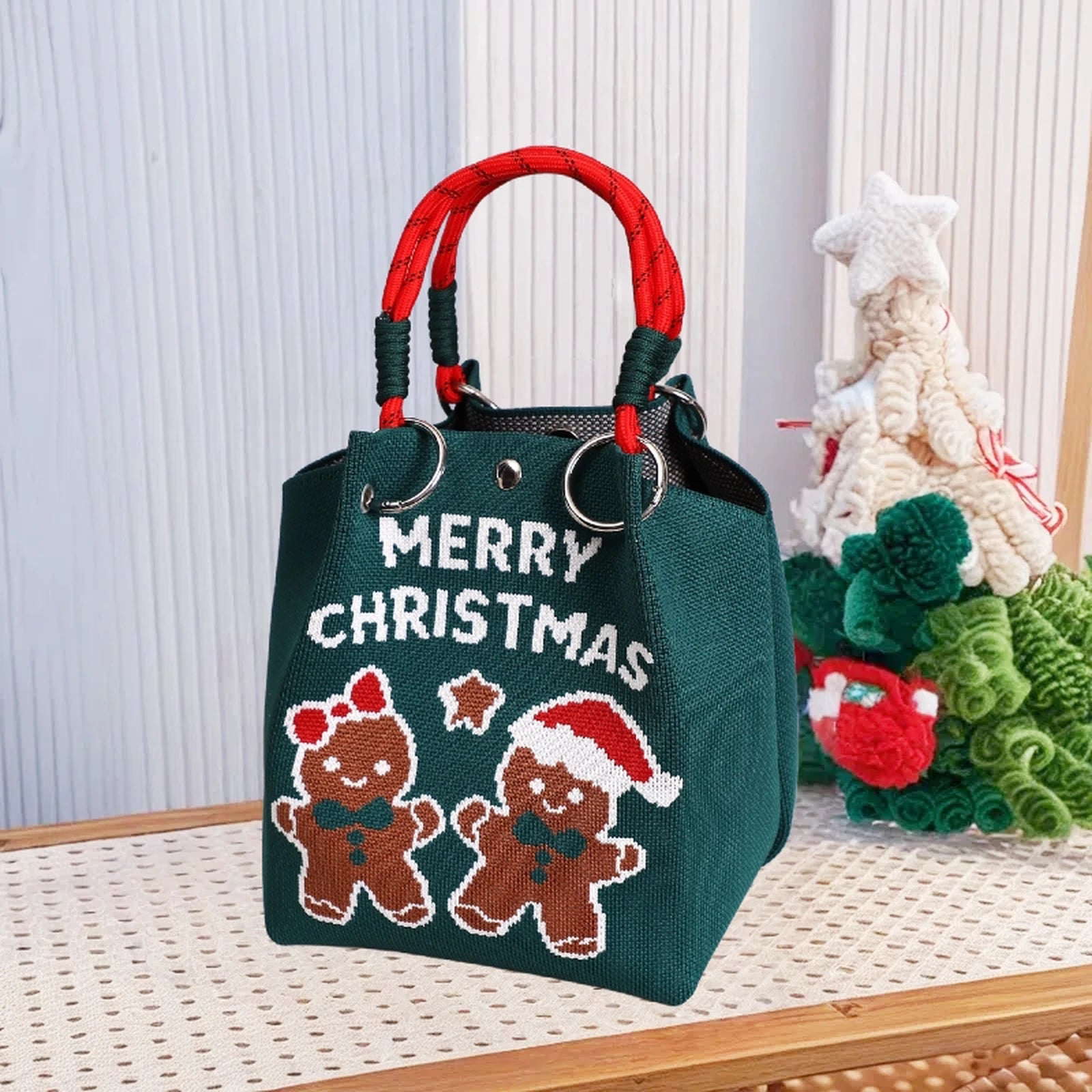 Round-Handle Christmas Fabric Gift Bags – ready-stock variant