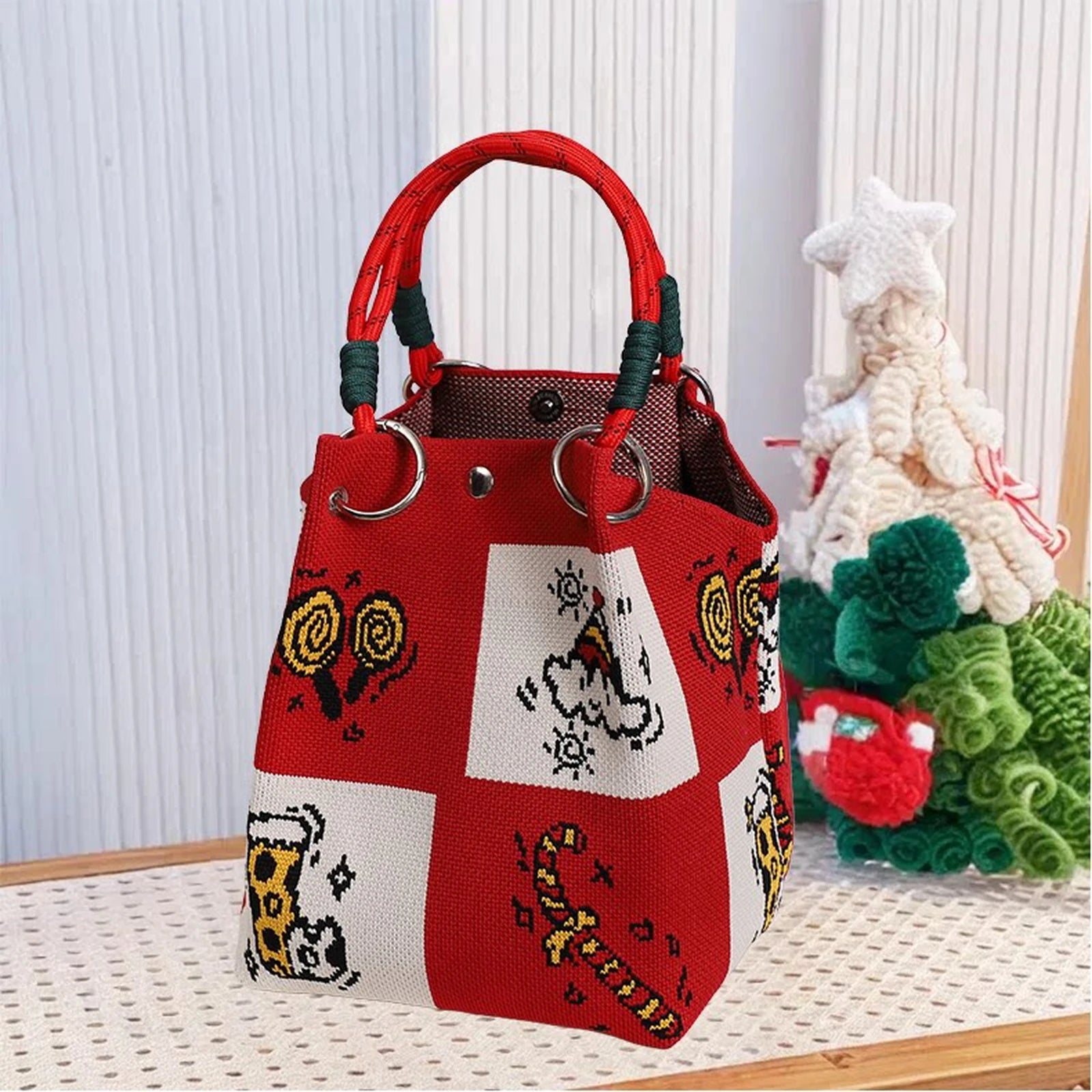 Round-Handle Christmas Fabric Gift Bags – ready-stock variant