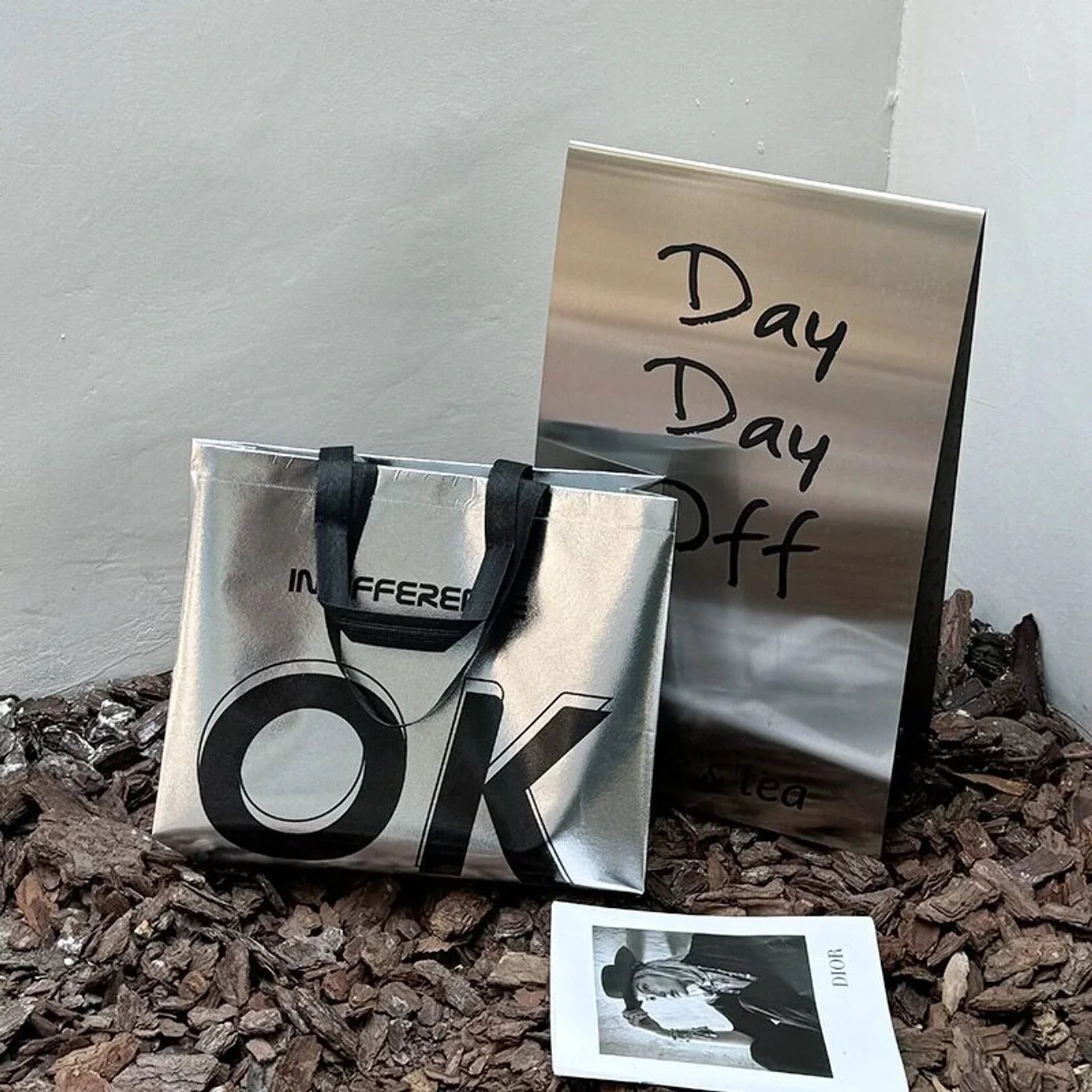 Silver Laminated Non-Woven Tote Bags product view 1