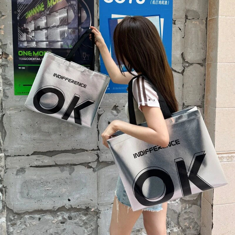 Silver Laminated Non-Woven Tote Bags product view 2