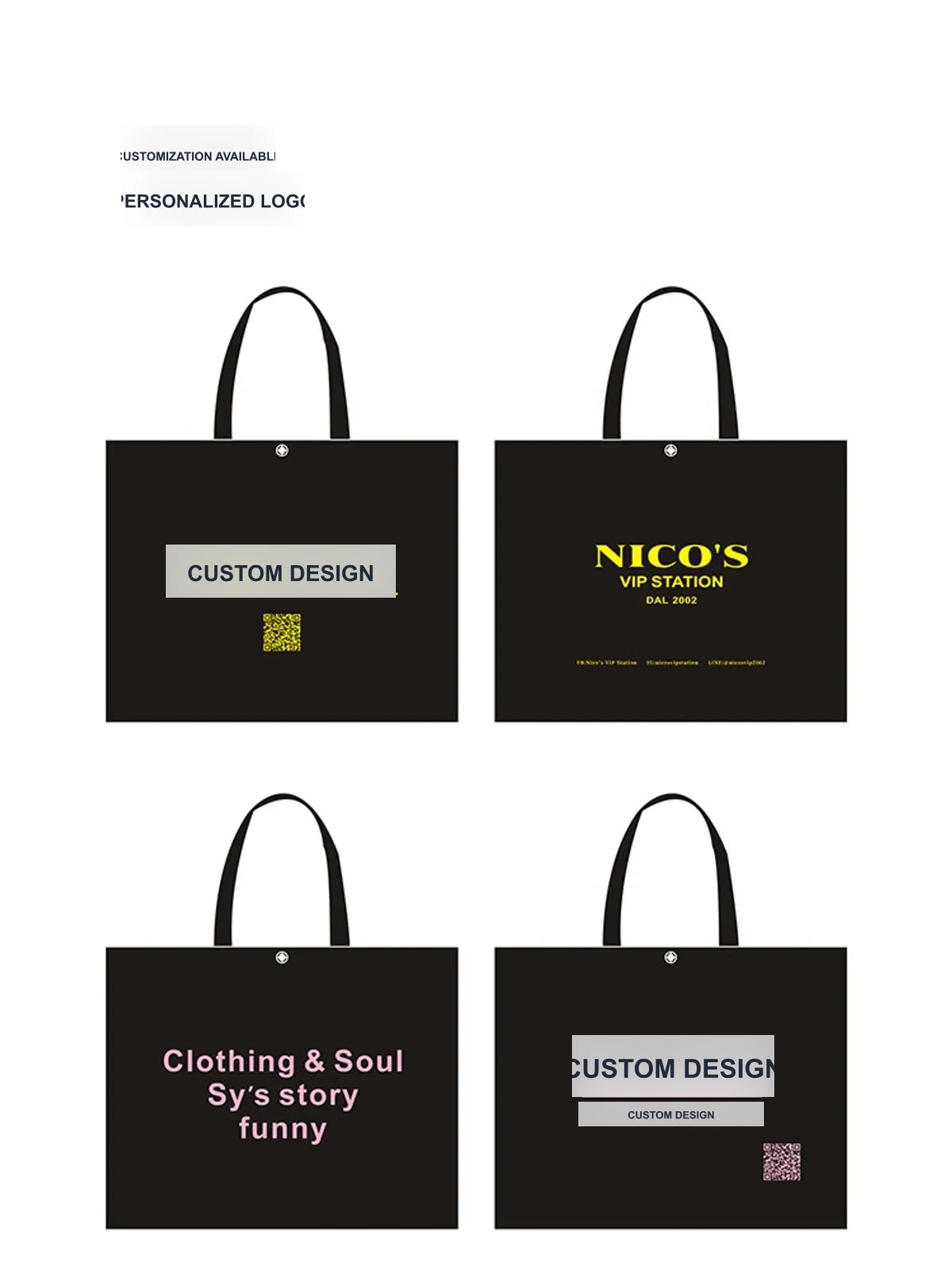 Snap-Closure Large-Capacity Non-Woven Tote Bags — 4 Styles product view 4