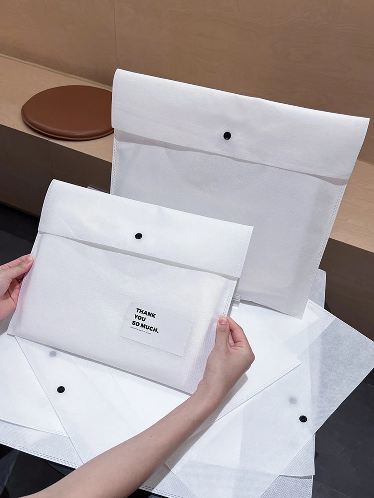 Snap-Closure Non-Woven Garment Packaging Bags — 6 Styles product view 1