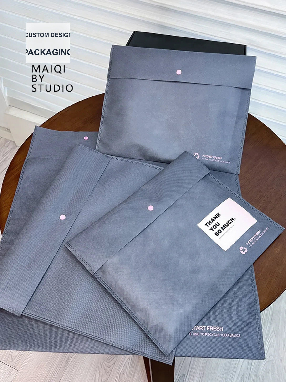 Snap-Closure Non-Woven Garment Packaging Bags — 6 Styles product view 1