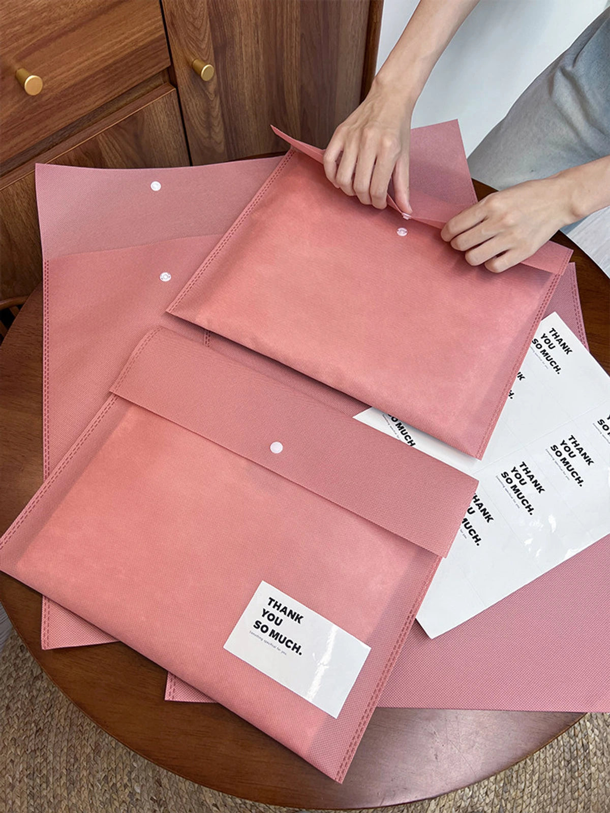 Snap-Closure Non-Woven Garment Packaging Bags — 6 Styles product view 3