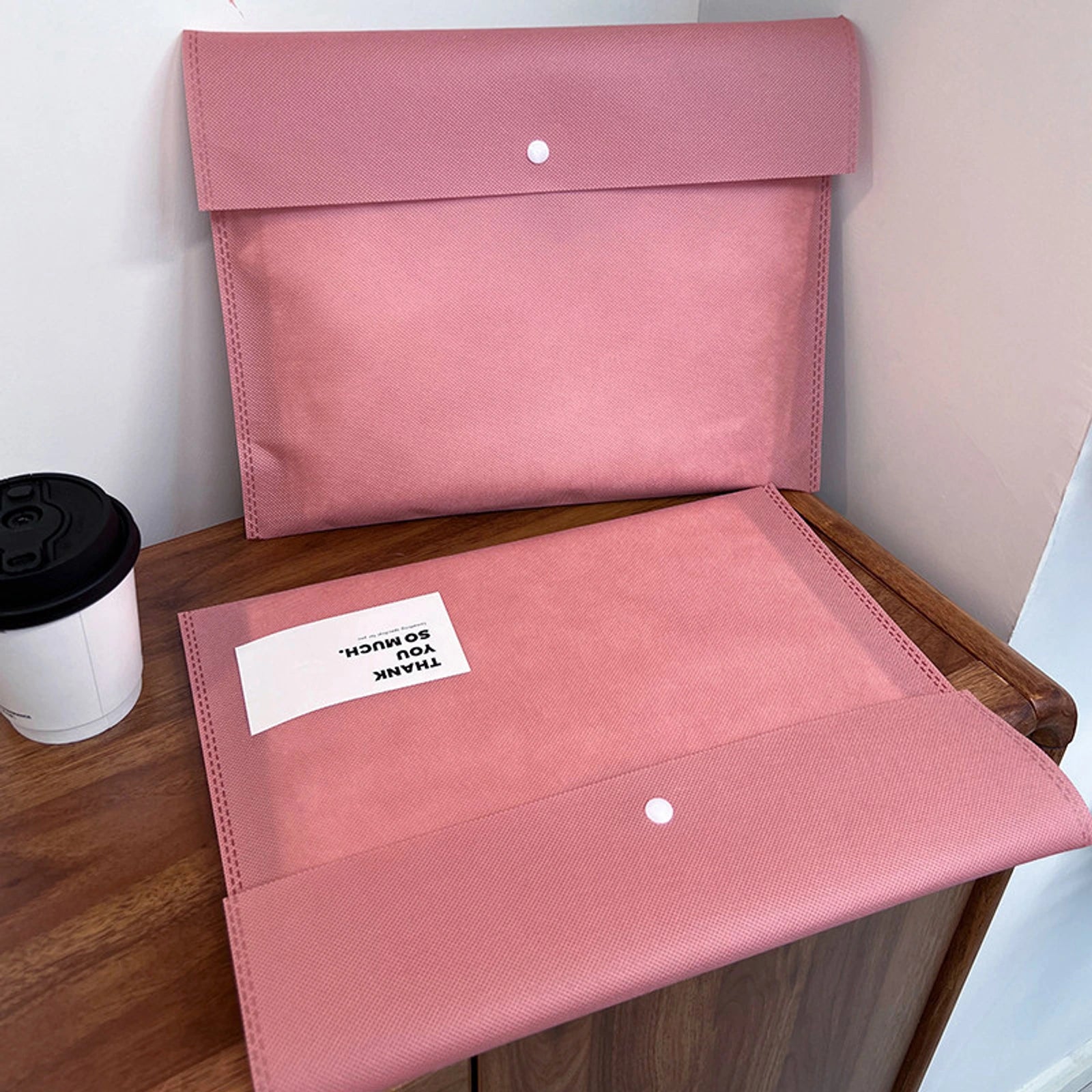 Snap-Closure Non-Woven Garment Packaging Bags — 6 Styles — PinkGarment Packaging Bag