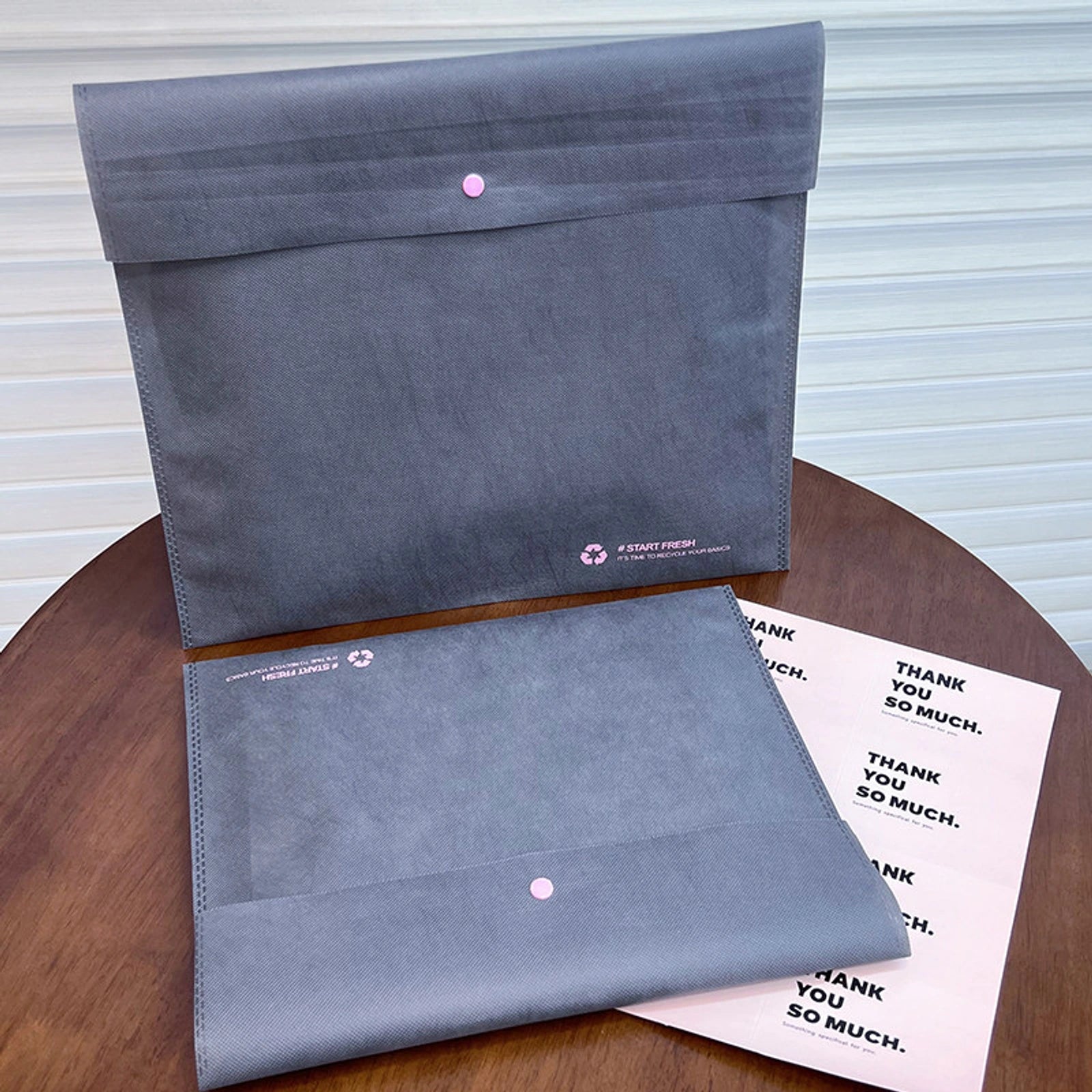 Snap-Closure Non-Woven Garment Packaging Bags — 6 Styles — Premium GrayGarment Packaging Bag