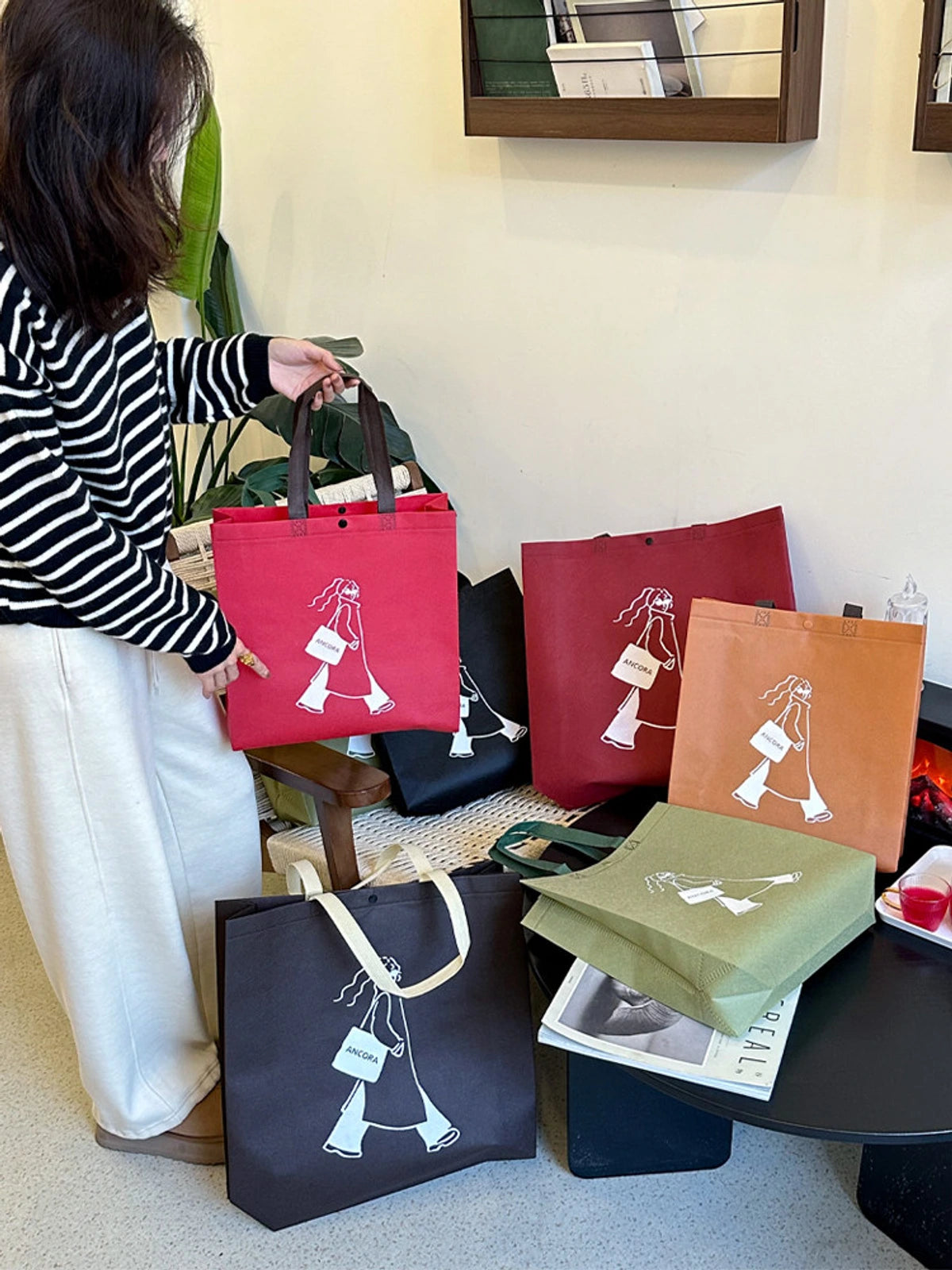 Snap-Closure Non-Woven Tote Bags — 11 Styles product view 1