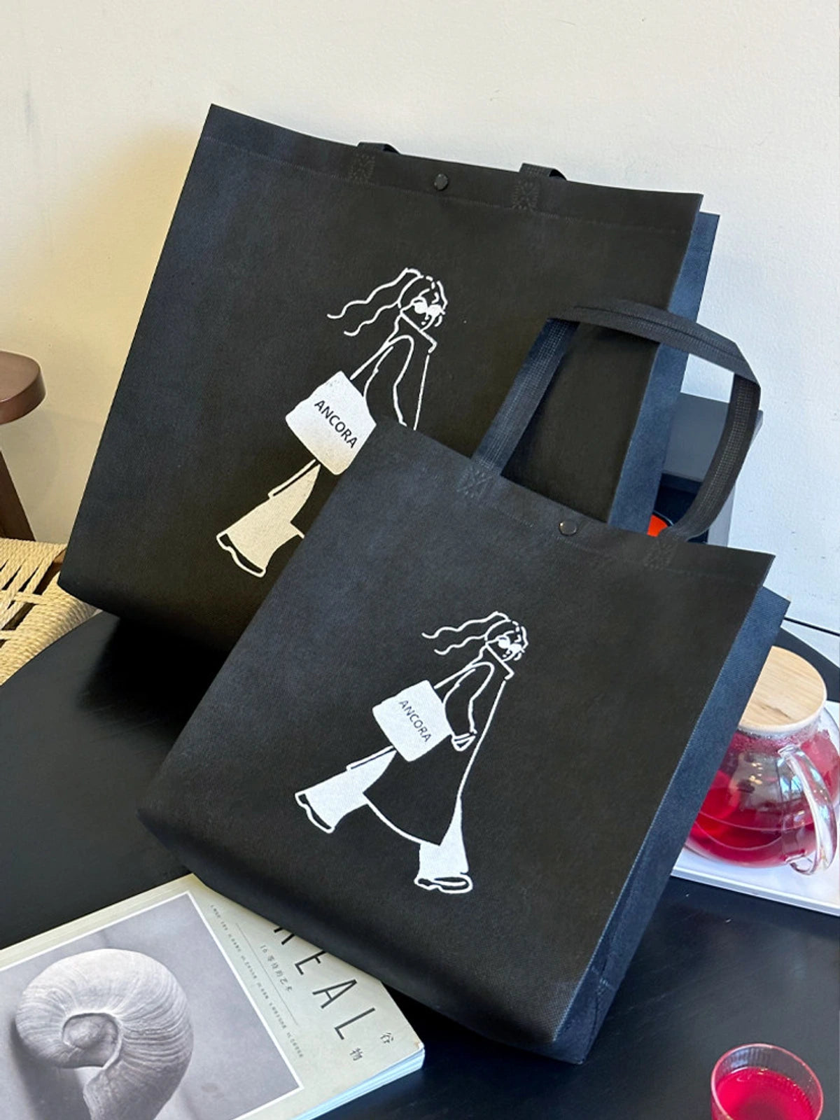 Snap-Closure Non-Woven Tote Bags — 11 Styles product view 5