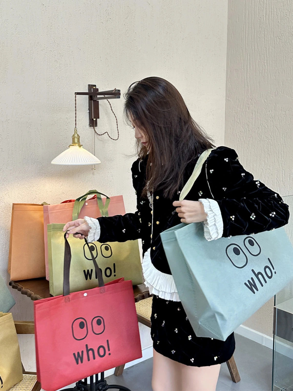 Snap-Closure Non-Woven Tote Bags — 12 Styles product view 2