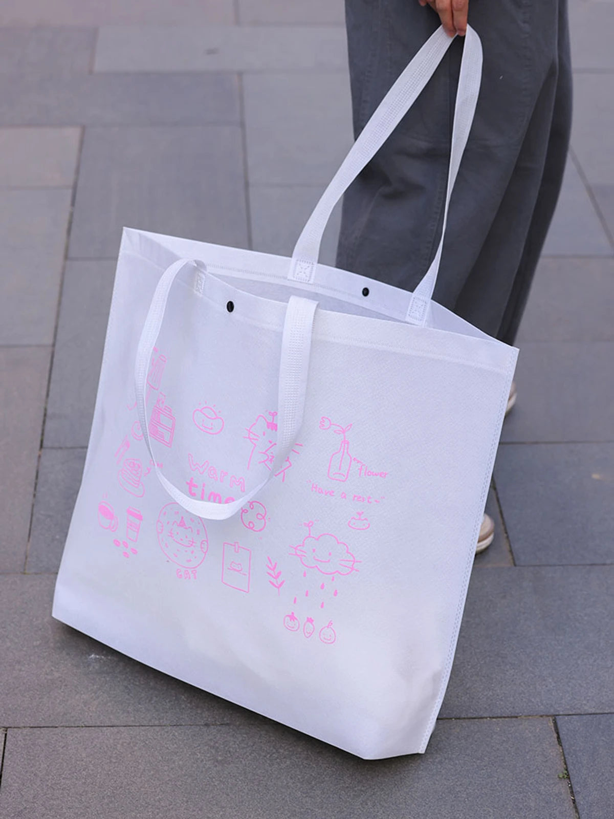 Snap-Closure Non-Woven Tote Bags — 12 Styles product view 3
