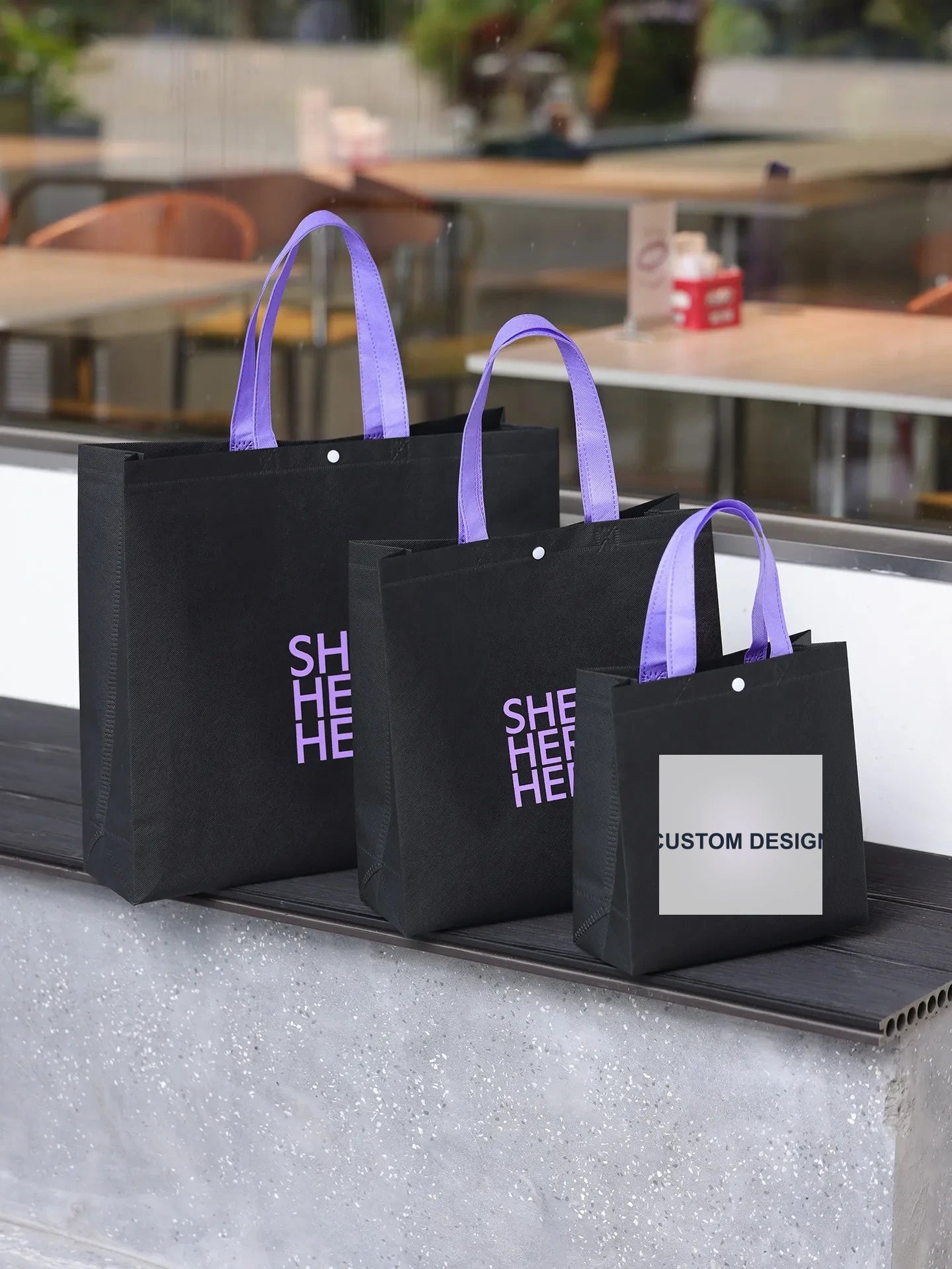 Snap-Closure Non-Woven Tote Bags — 4 Styles product view 1
