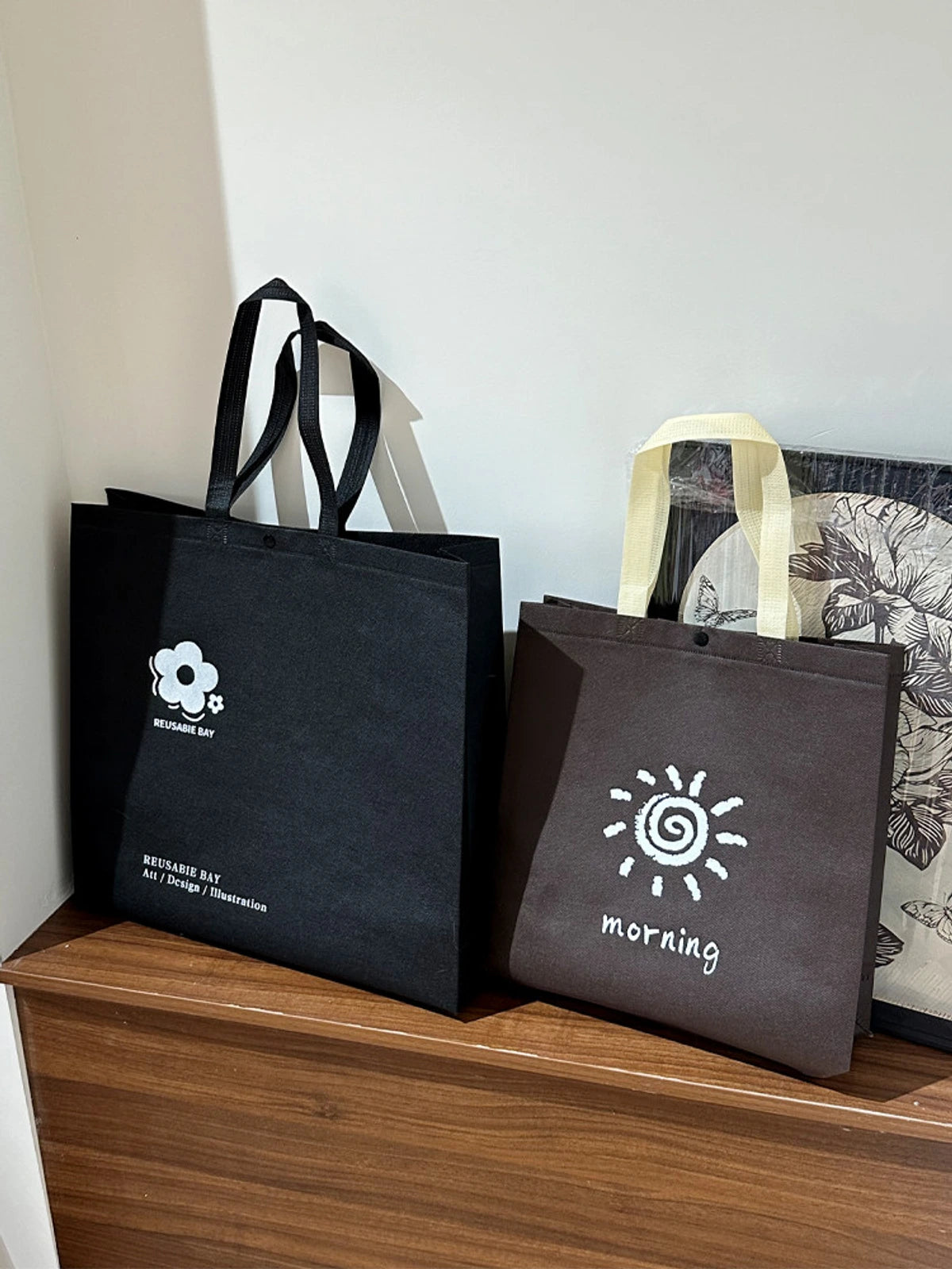 Snap-Closure Non-Woven Tote Bags — 4 Styles product view 1