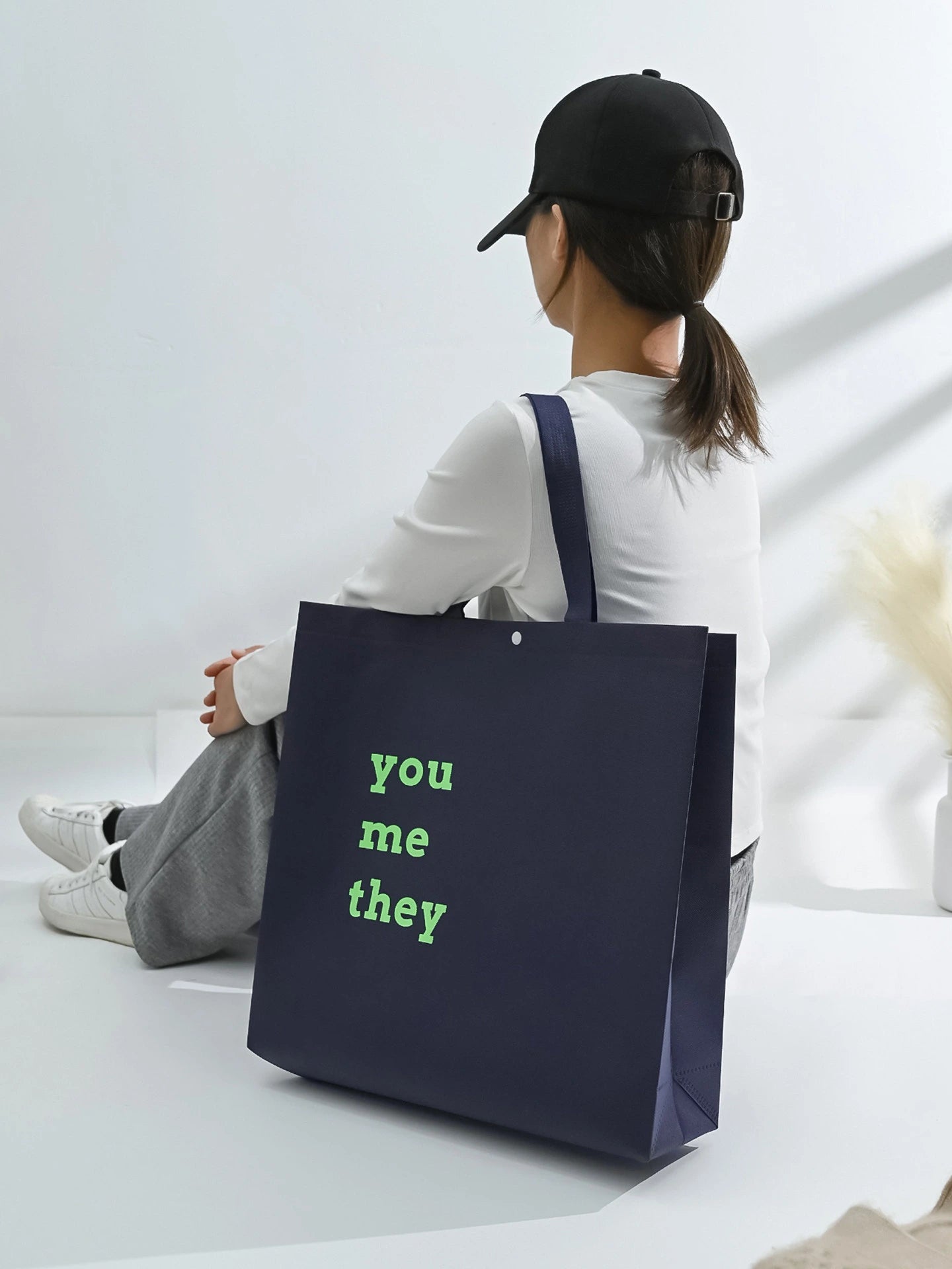 Snap-Closure Non-Woven Tote Bags — 4 Styles product view 3