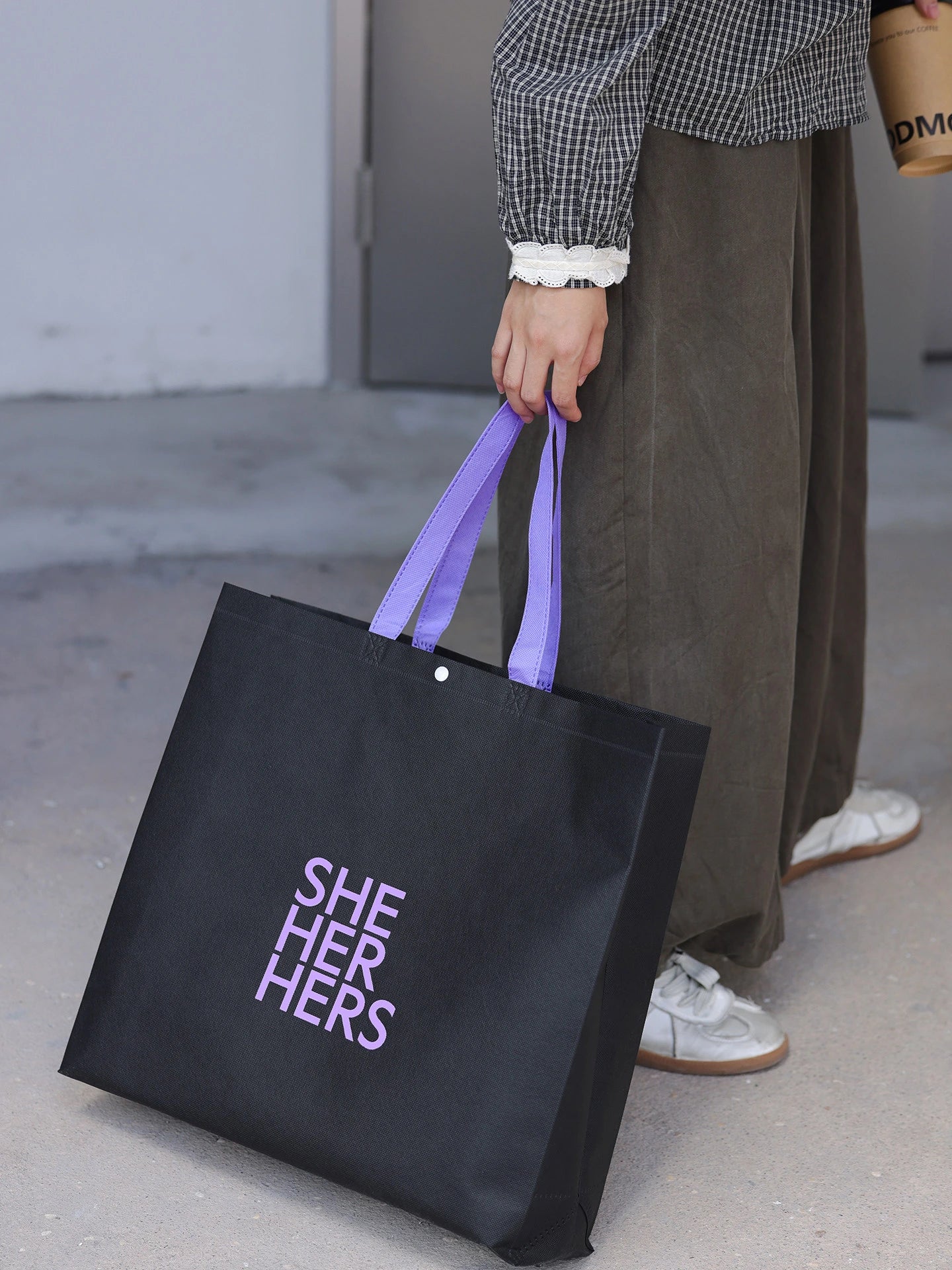 Snap-Closure Non-Woven Tote Bags — 4 Styles product view 5