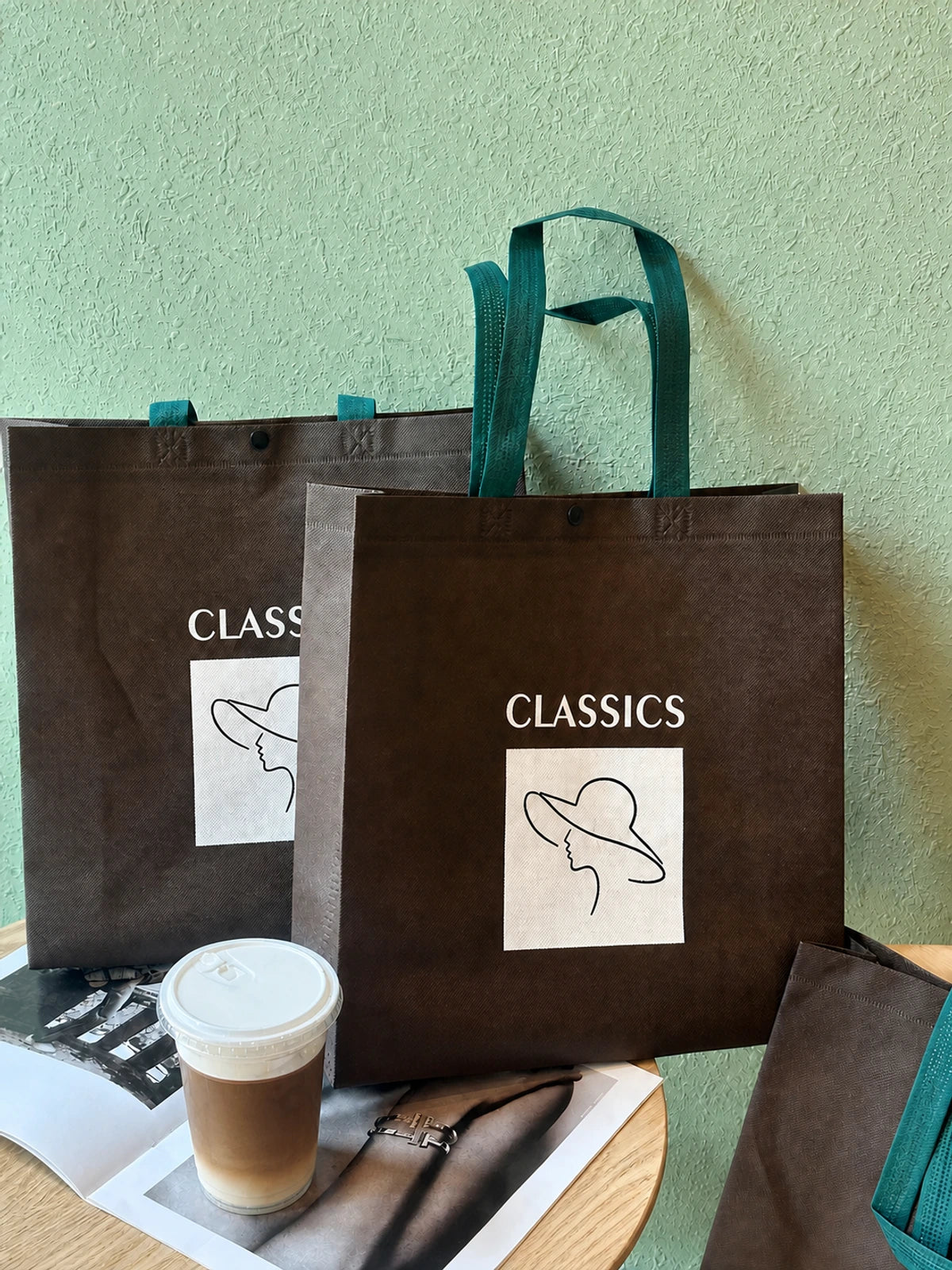 Snap-Closure Non-Woven Tote Bags — 6 Styles product view 1