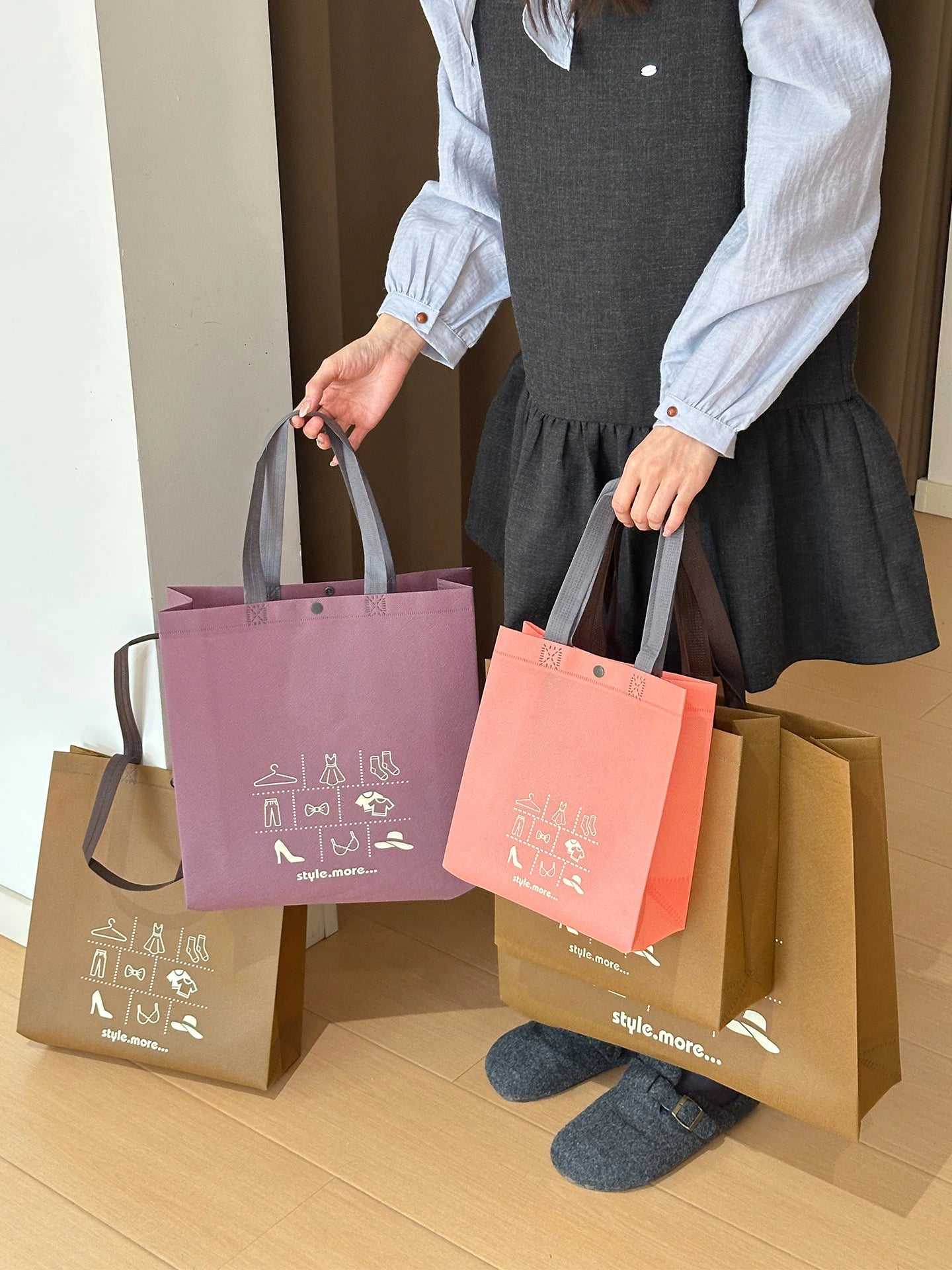 Snap-Closure Non-Woven Tote Bags — 6 Styles product view 2