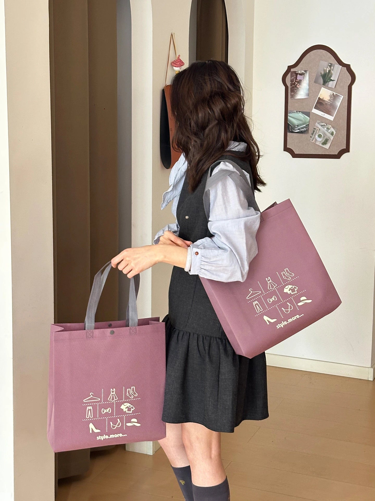 Snap-Closure Non-Woven Tote Bags — 6 Styles product view 3