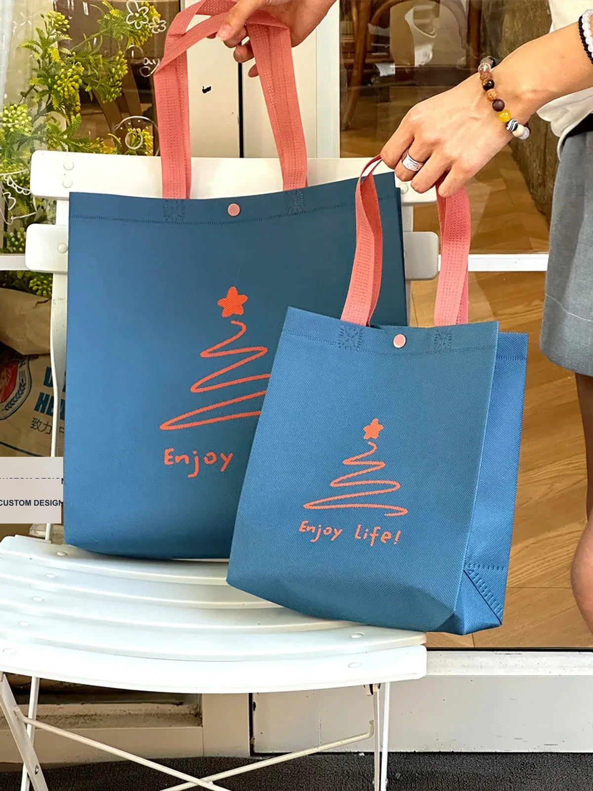 Snap-Closure Non-Woven Tote Bags — 7 Styles product view 3