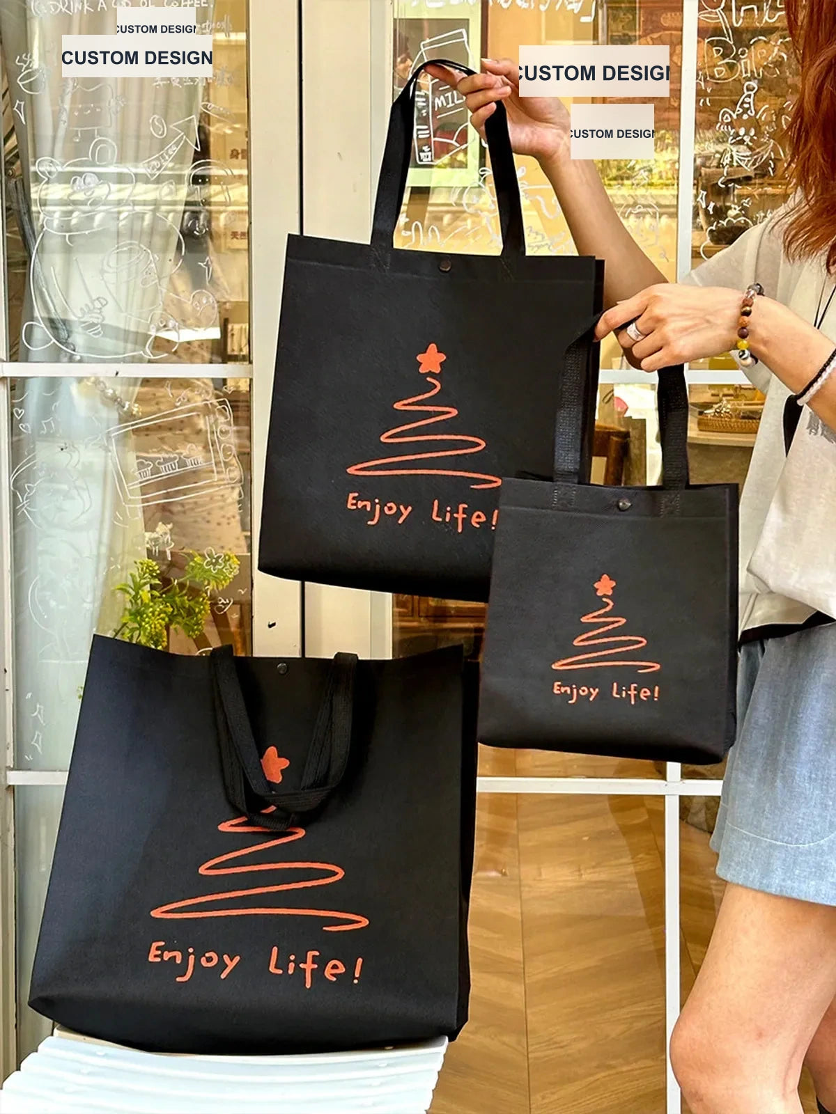 Snap-Closure Non-Woven Tote Bags — 7 Styles product view 5