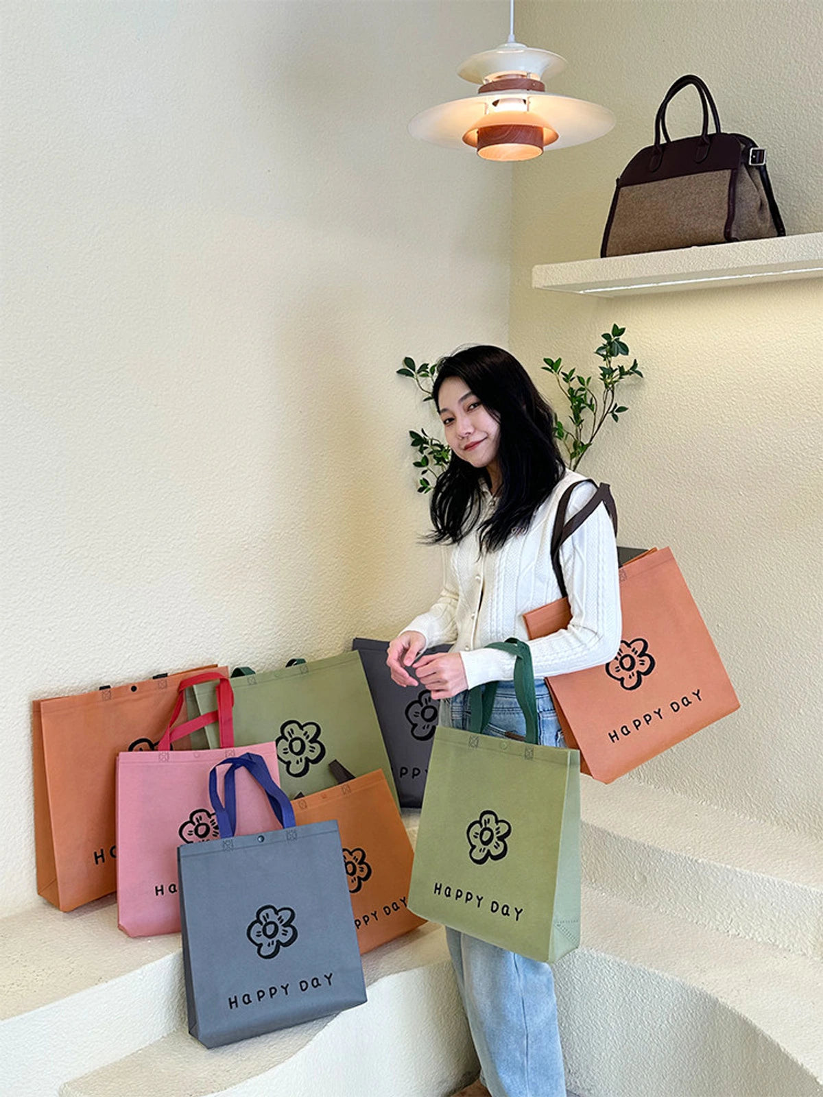Snap-Closure Non-Woven Tote Bags — 8 Styles product view 1