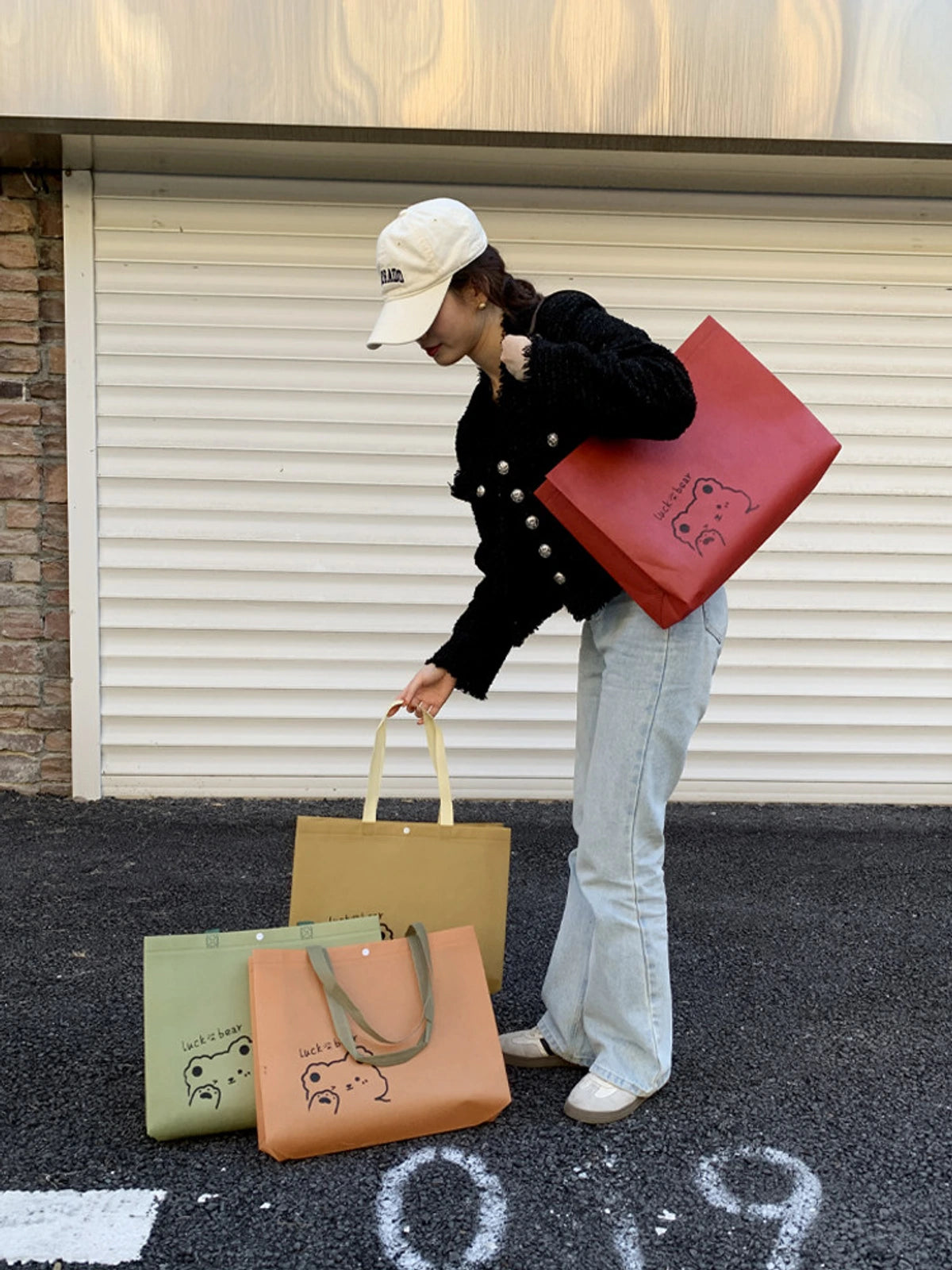 Snap-Closure Non-Woven Tote Bags — 8 Styles product view 1