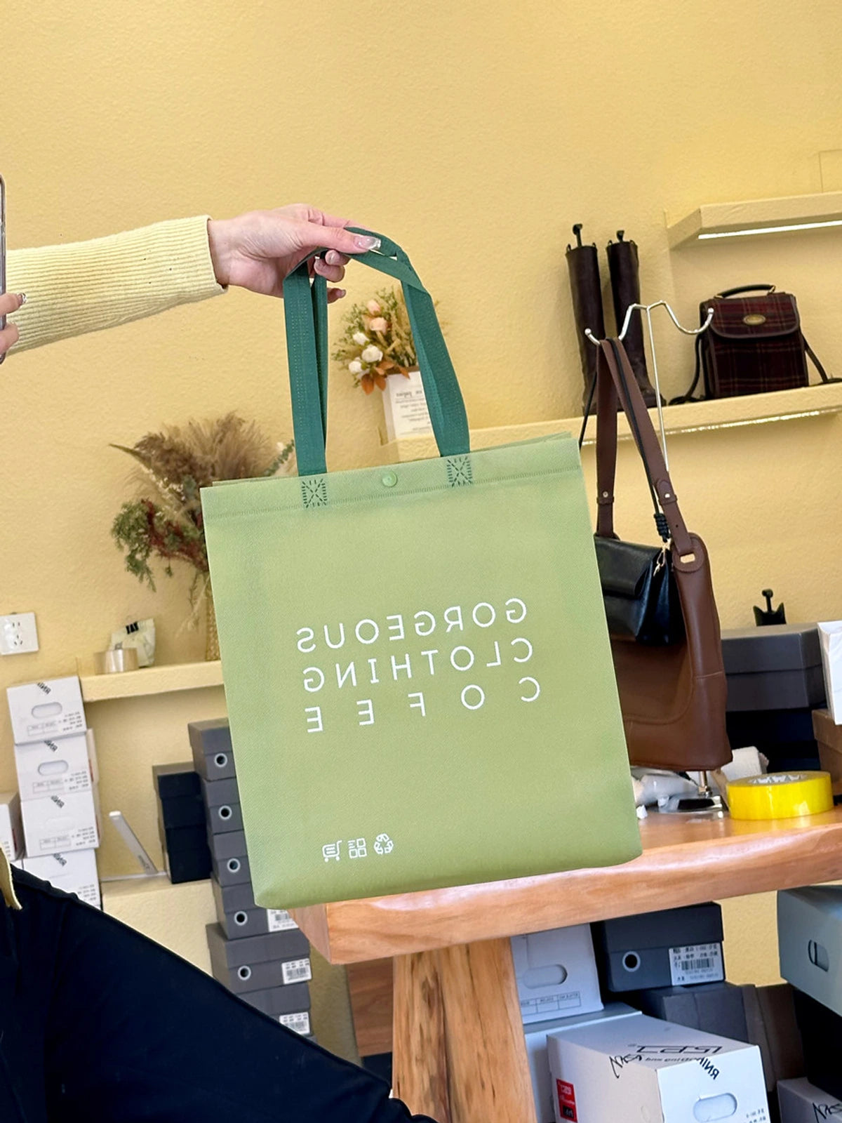Snap-Closure Non-Woven Tote Bags — 8 Styles product view 3