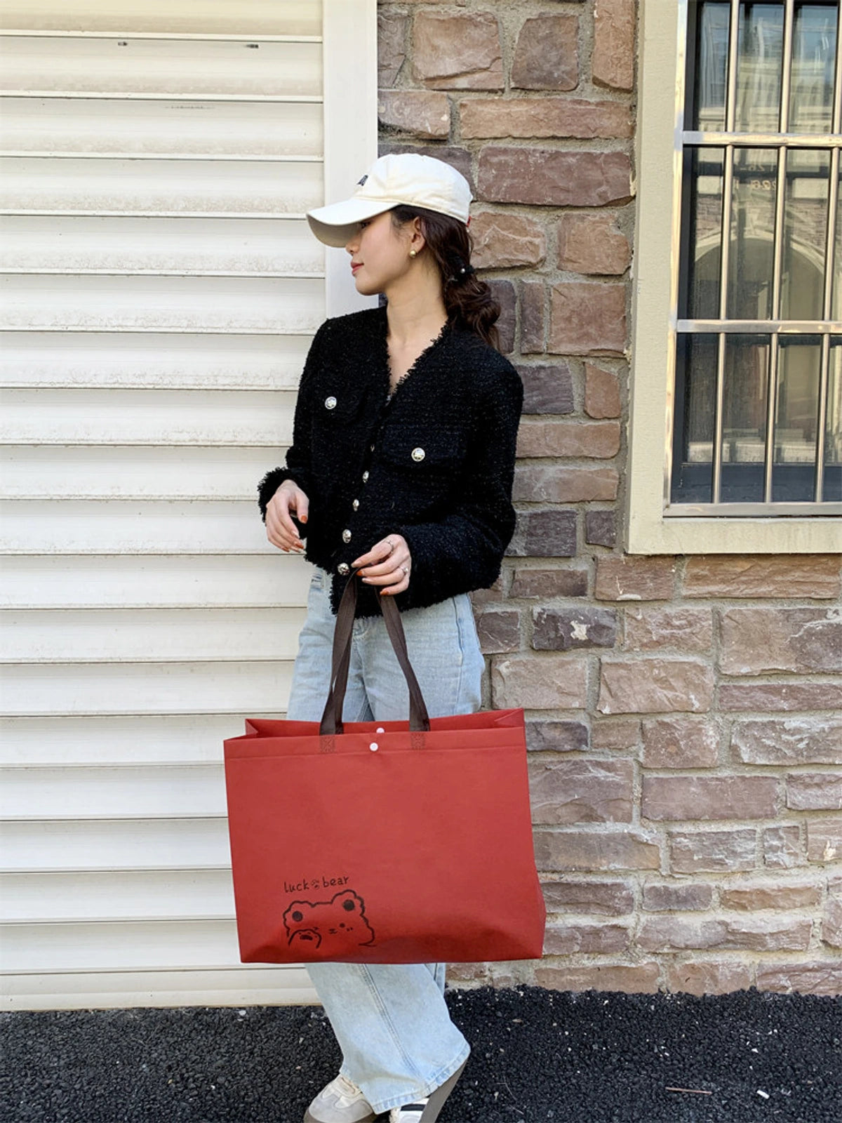 Snap-Closure Non-Woven Tote Bags — 8 Styles product view 4