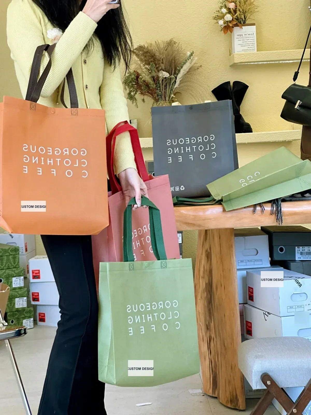 Snap-Closure Non-Woven Tote Bags — 8 Styles product view 4