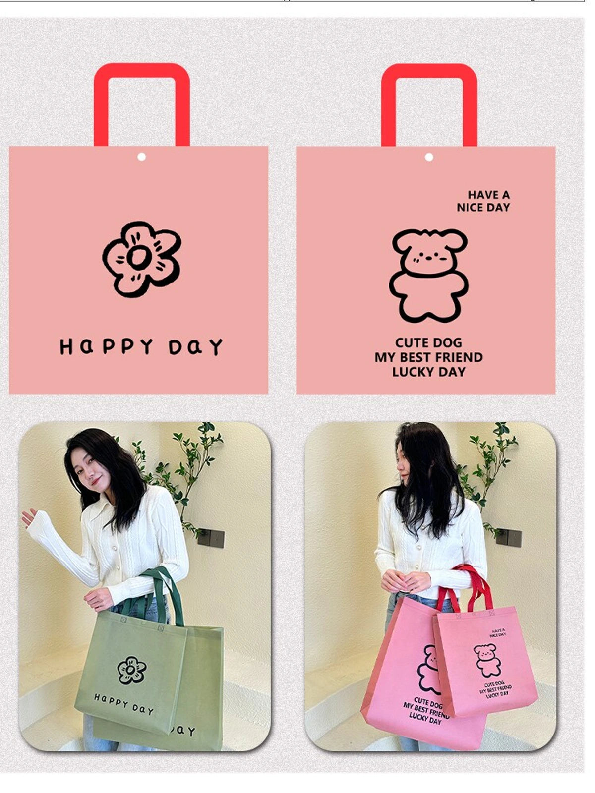 Snap-Closure Non-Woven Tote Bags — 8 Styles product view 5