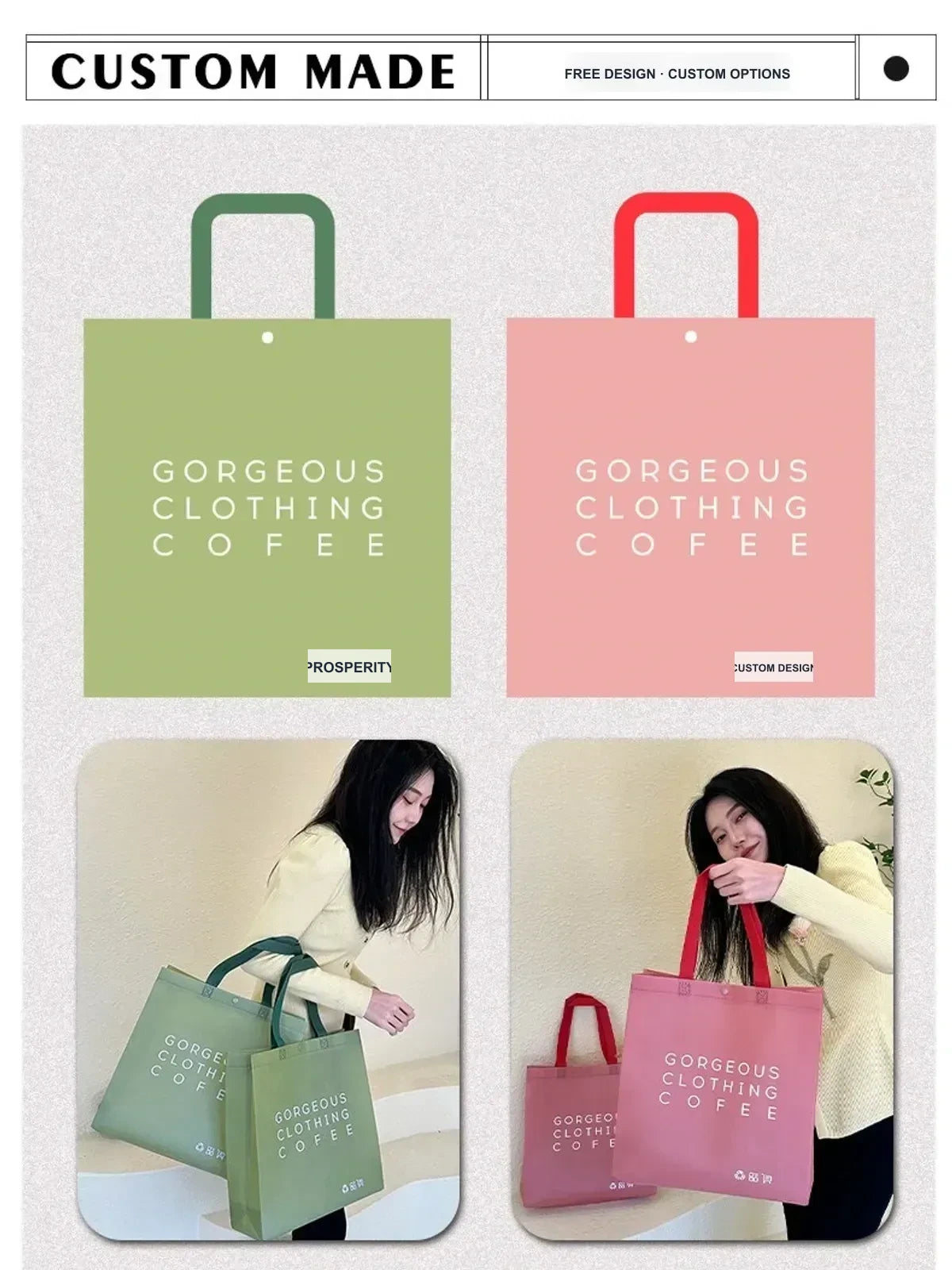 Snap-Closure Non-Woven Tote Bags — 8 Styles product view 5