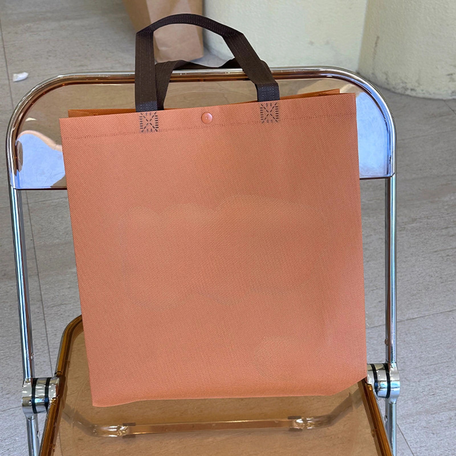 Snap-Closure Non-Woven Tote Bags — 8 Styles — CaramelPlain