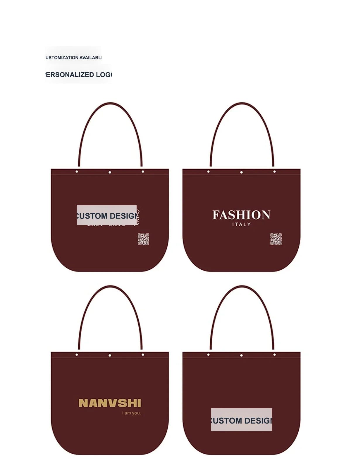 Stitched Ancora-Red Non-Woven Tote Bags — 7 Styles product view 4