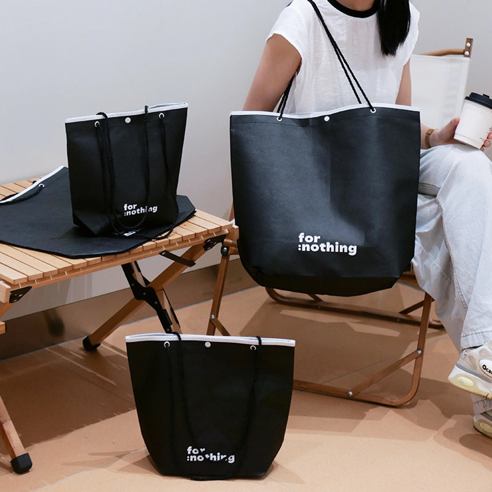 Stitched Non-Woven Garment Packaging Bags — 6 Styles — Stitched — Black