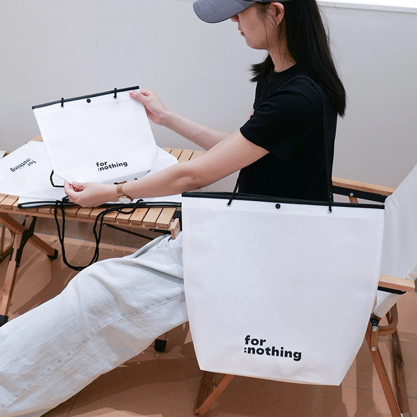 Stitched Non-Woven Garment Packaging Bags — 6 Styles — Stitched — White